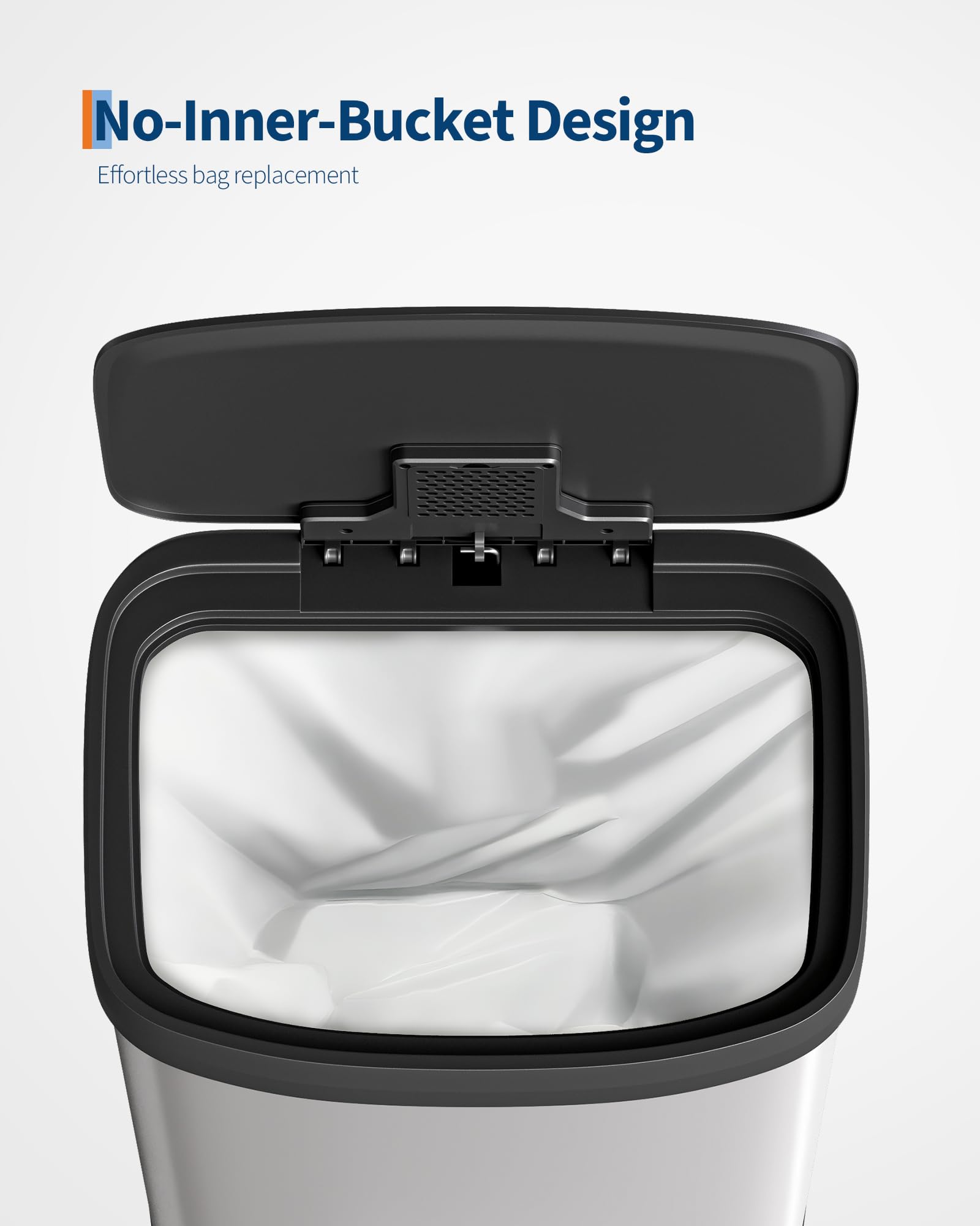 16 gal 60 L Metal Trash Can with Lid