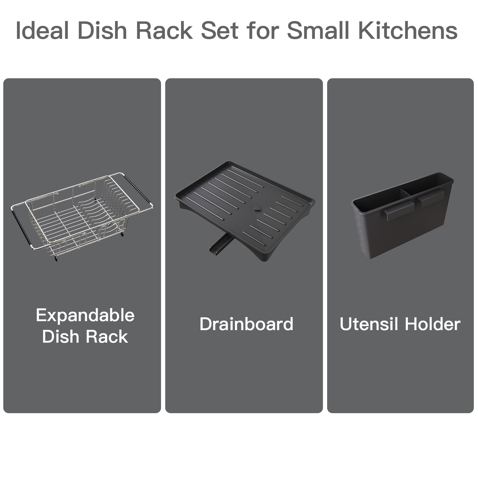 Dish Drying Rack Over The Sink with Utensil Holder