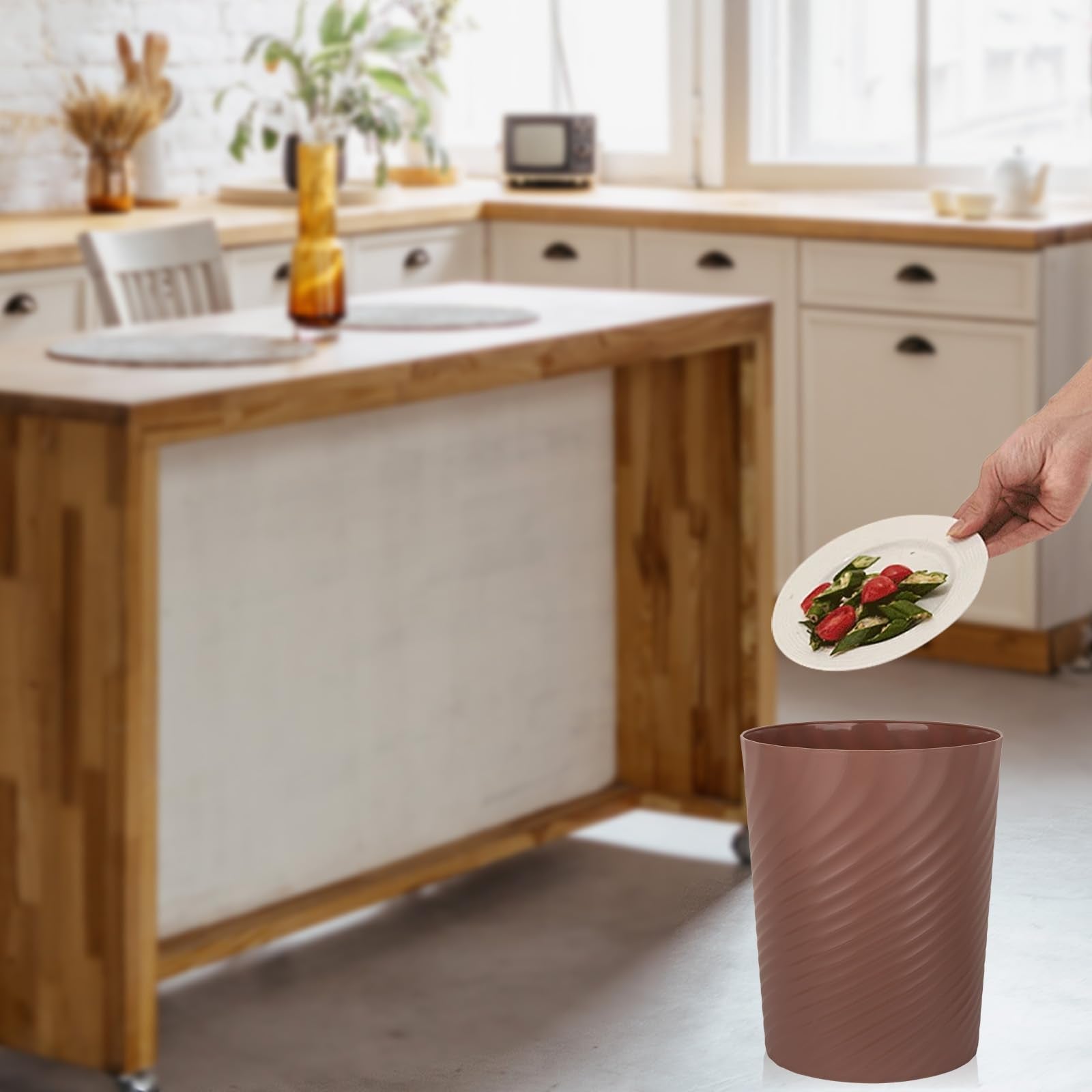 Plastic Small Bathroom Trash Can Wastebasket Garbage Can