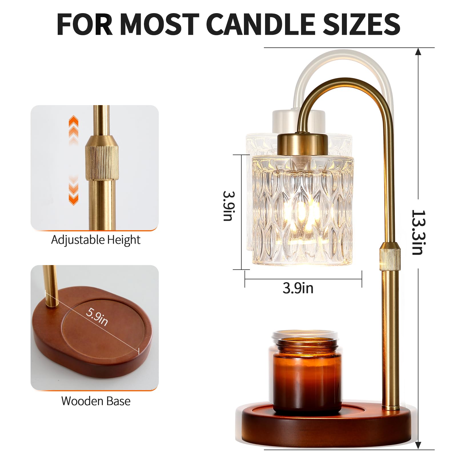 Candle Warmer Lamp with Dimmer and Timer
