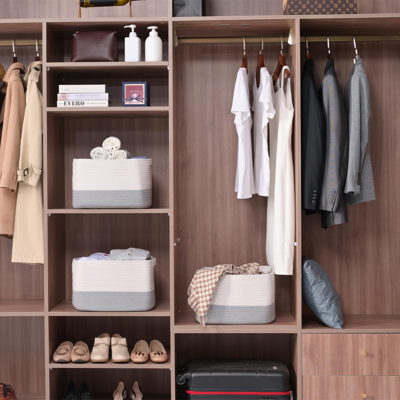 Storage Baskets for Organizing Shelves (3 Count)