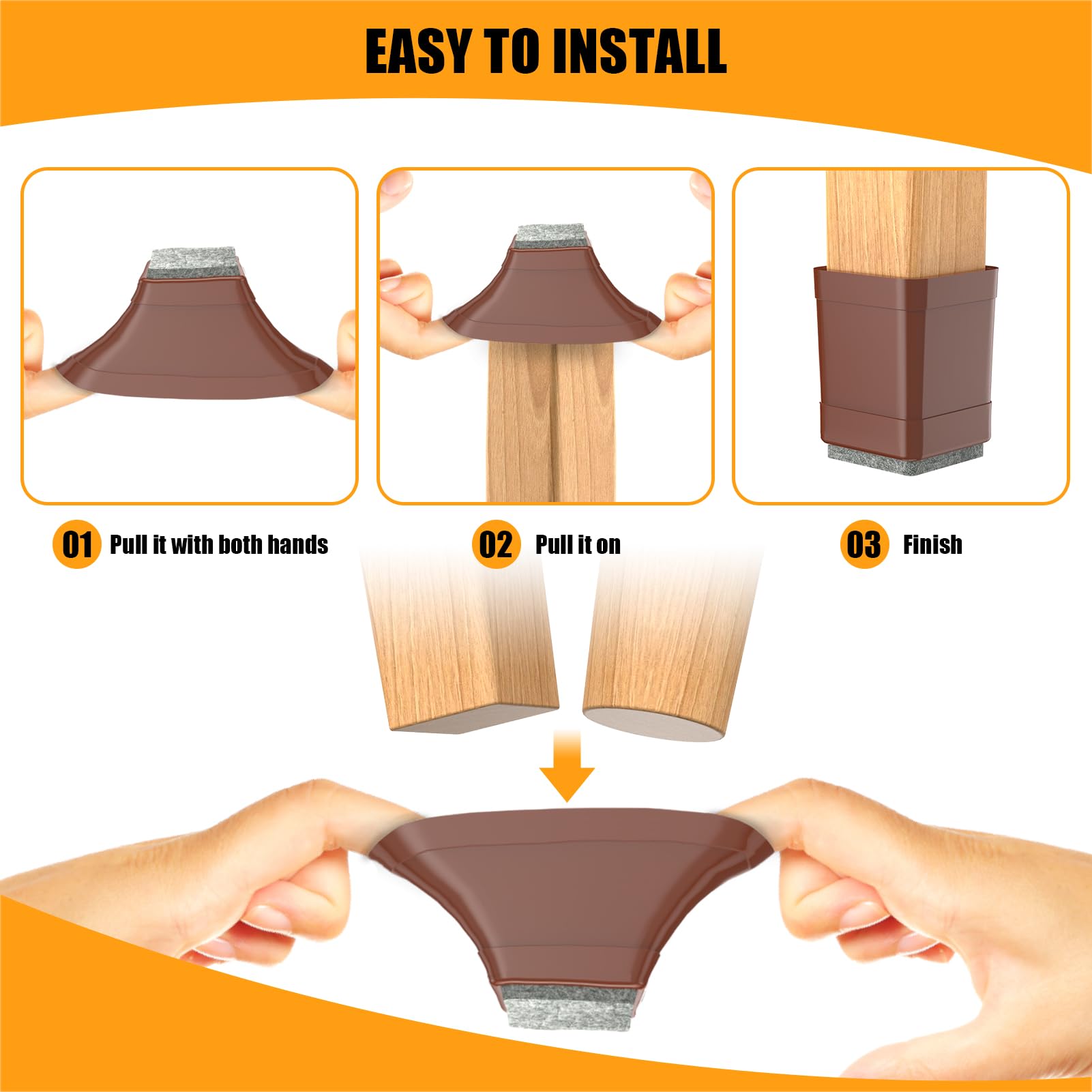 Square Chair Leg Floor Protectors
