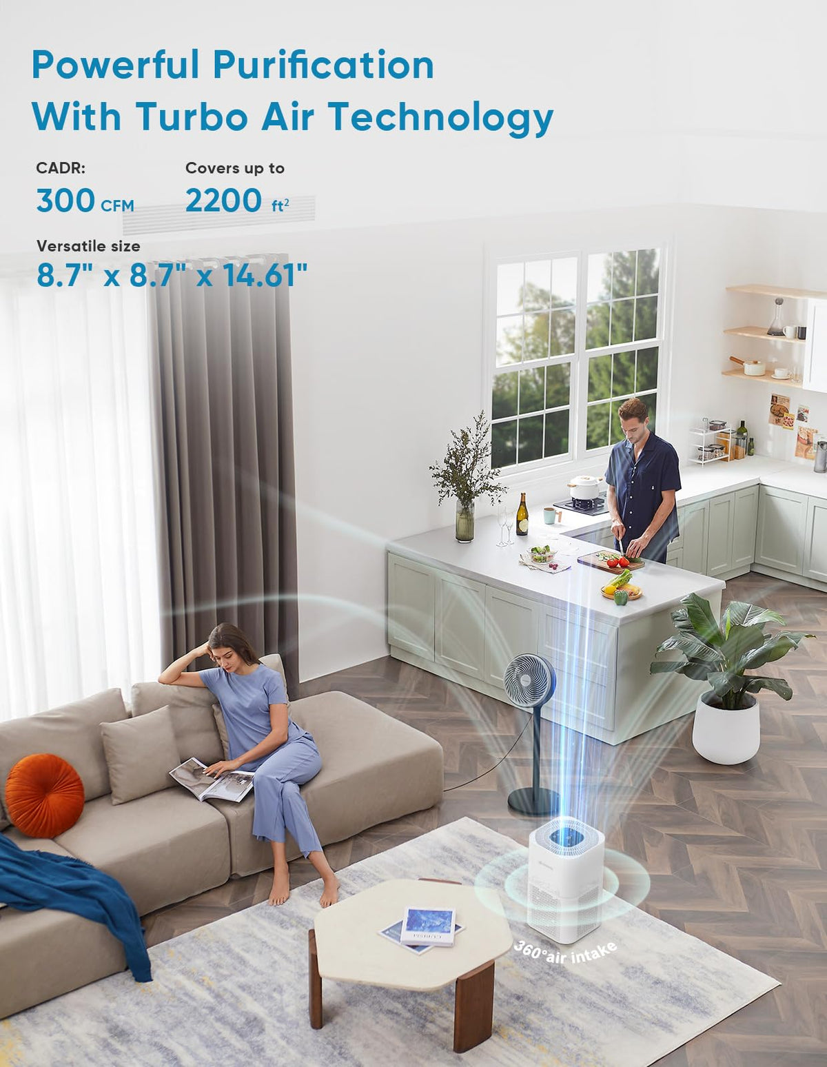 HEPA Air Purifiers for Home Large Room Up to 2200ft²