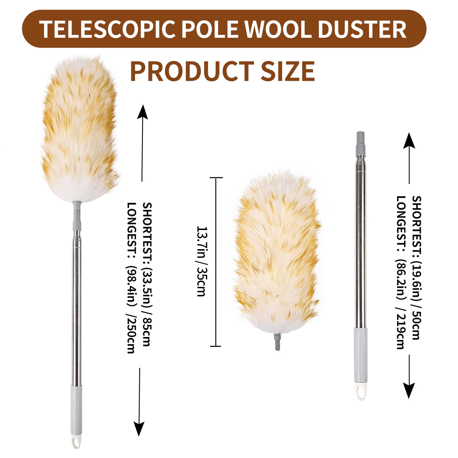 Lambswool Duster for Cleaning with Non