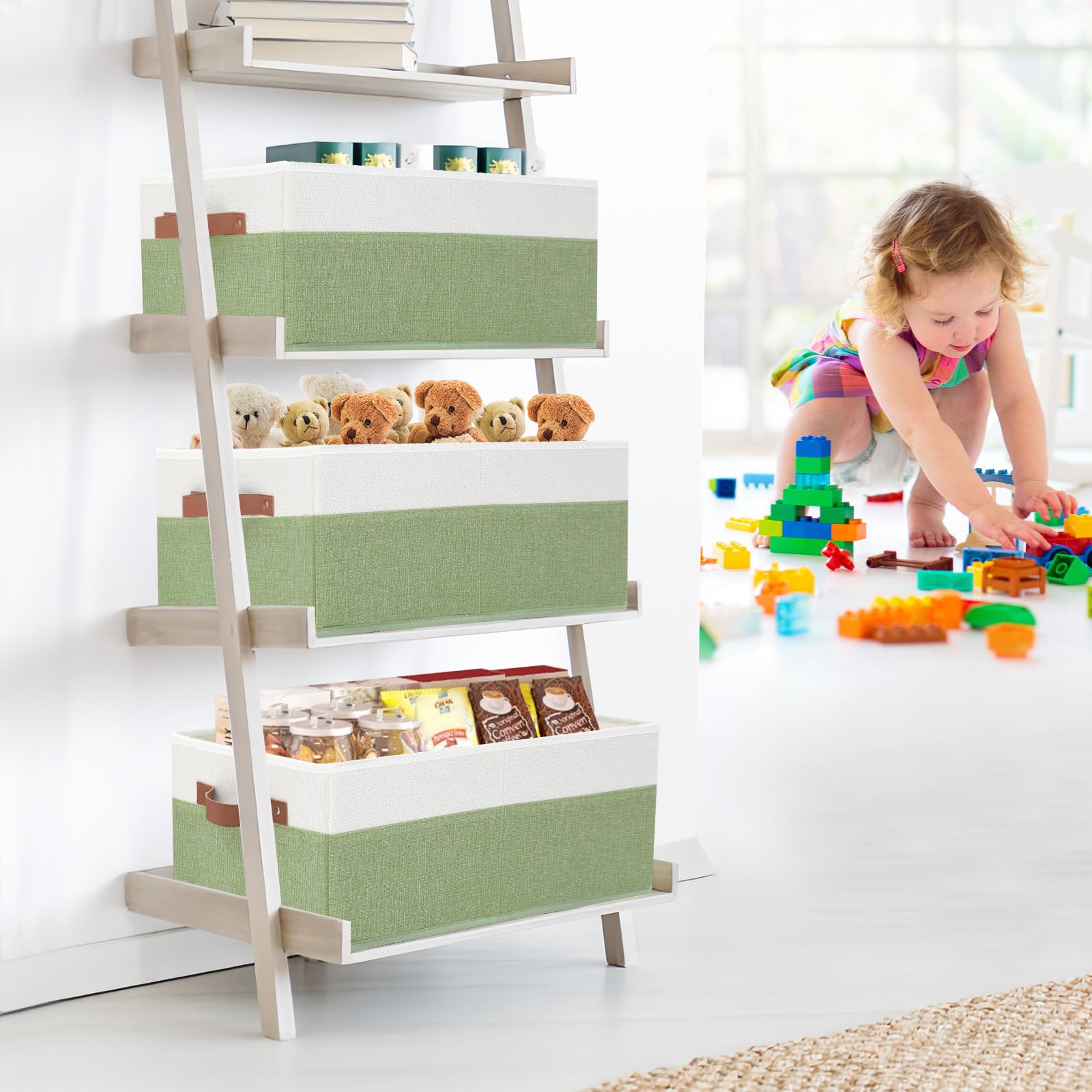 3 Pack Large Capacity Storage Bins Closet Organizer for Shelves (3 Count)