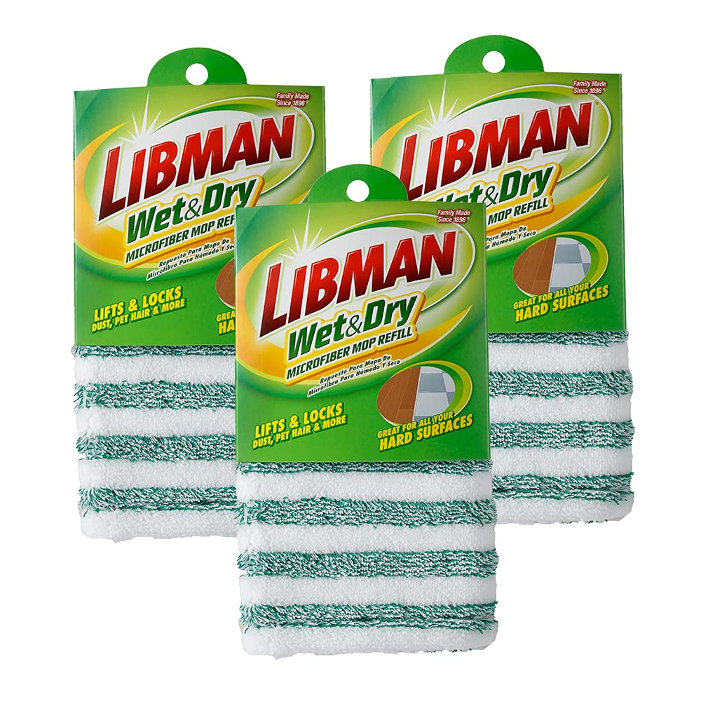 Libman Wet & Dry Microfiber Mop Refill Pads (3 Count)