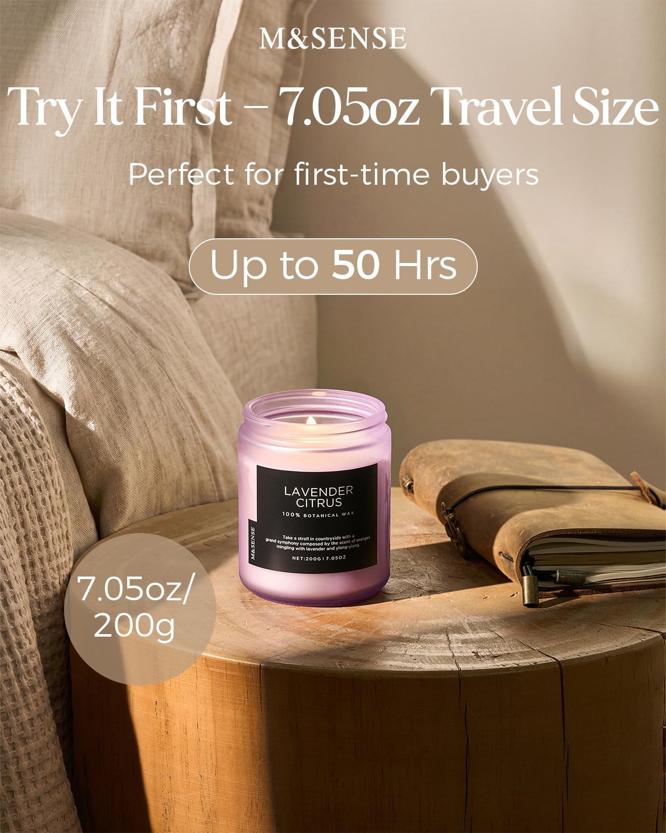 Lavender Citrus Scented Candles for Home (6 Ounce)