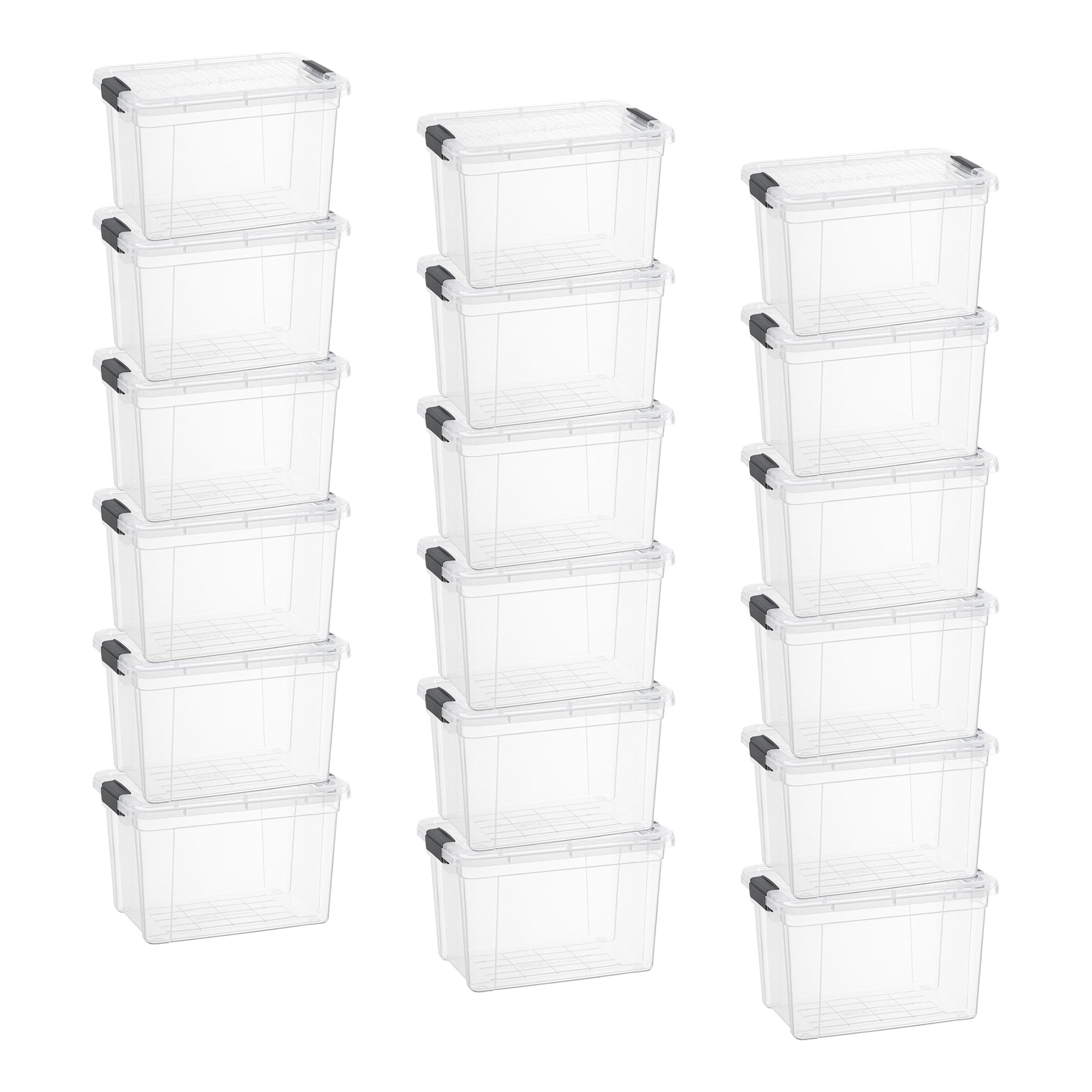 4.75 Quart Clear Plastic Storage Boxes with Lids (18 Count)