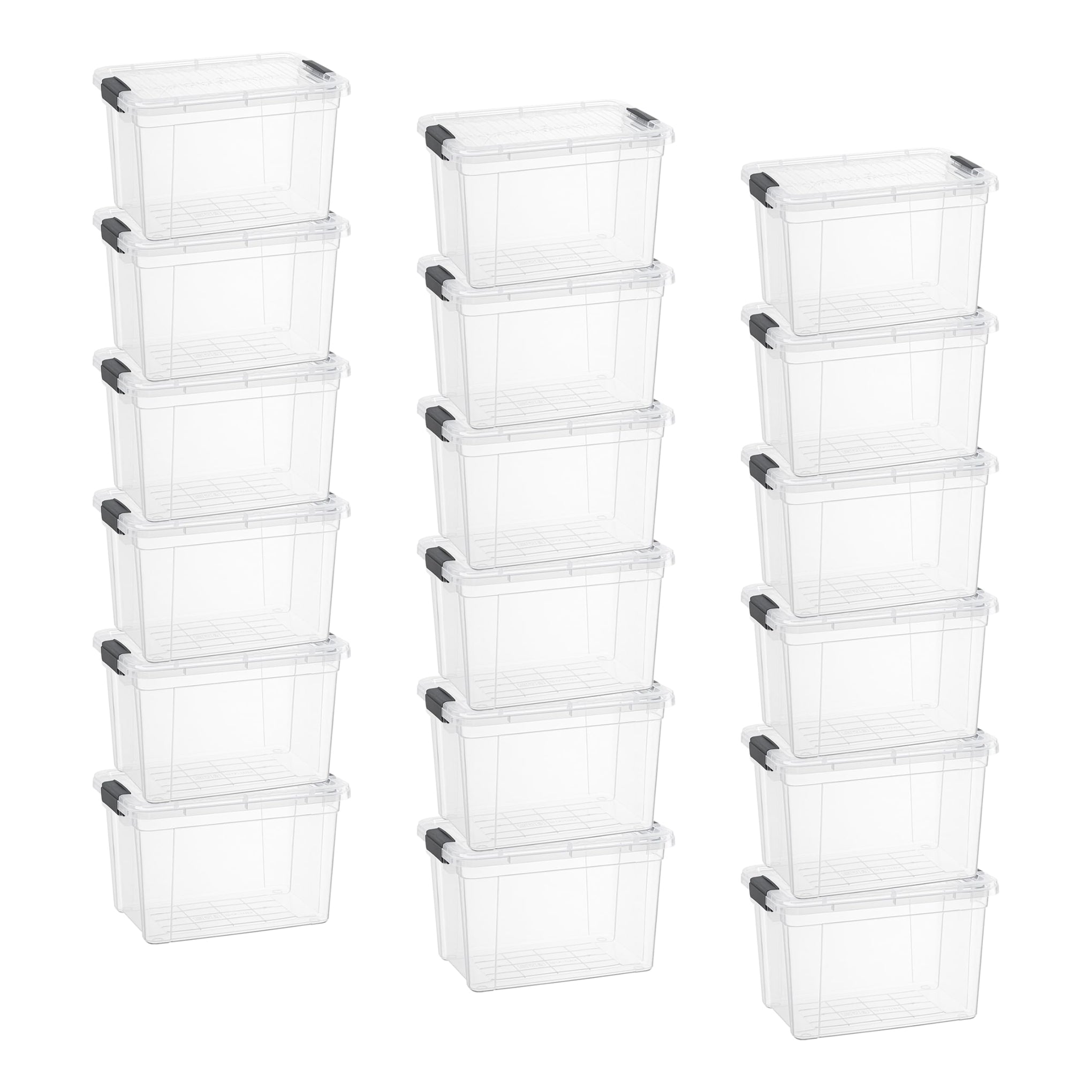 4.75 Quart Clear Plastic Storage Boxes with Lids (18 Count)
