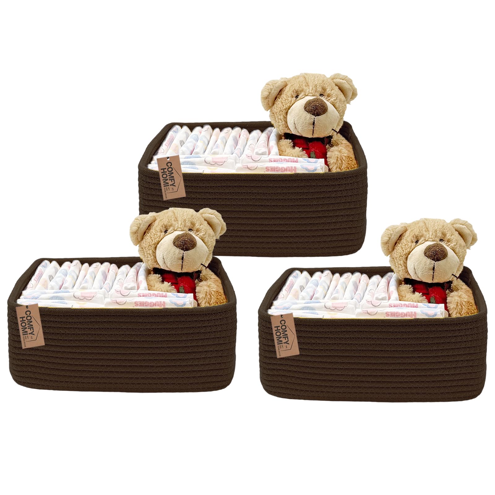 COMFY HOMI 11.5"x7.5"x4.7" Storage Baskets for Organizing (3 Count)