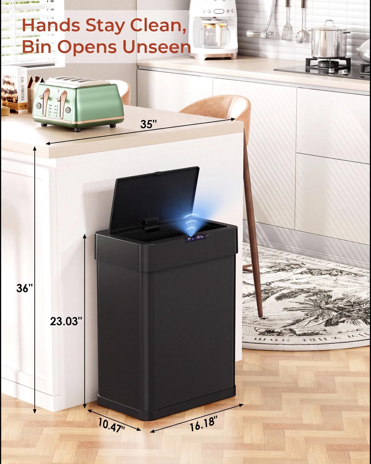 13.2 Gallon Motion Sensor Trash Can