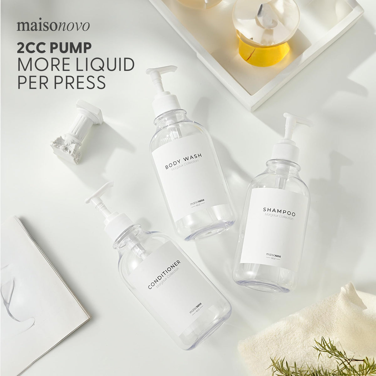 Refillable Shampoo and Conditioner Bottles (3 Count)
