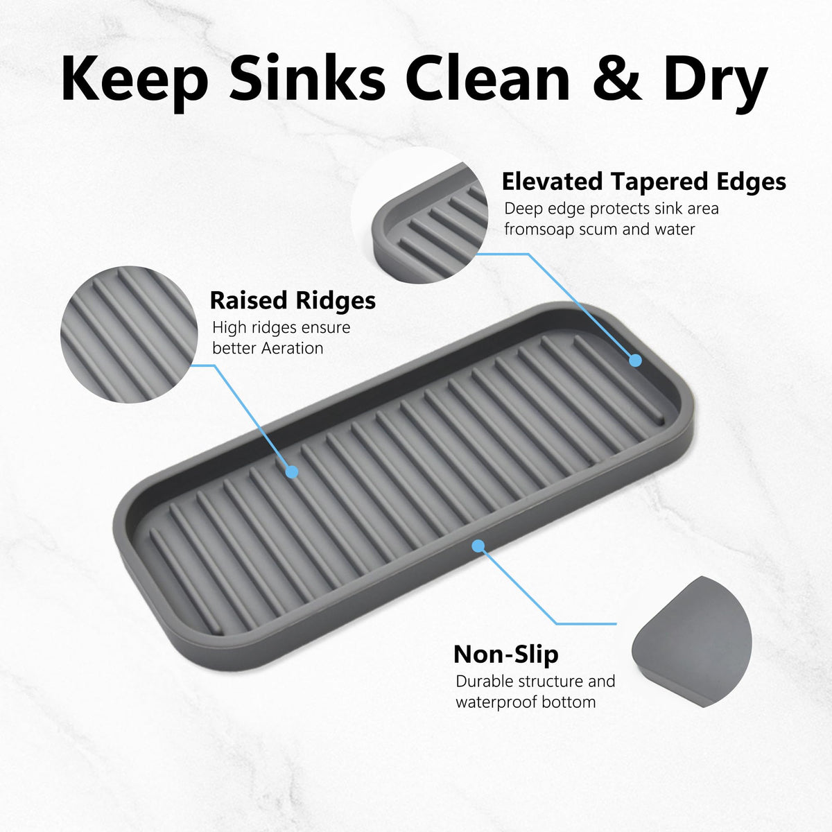 Silicone Sponge Holder for Kitchen Sink (2 Count)