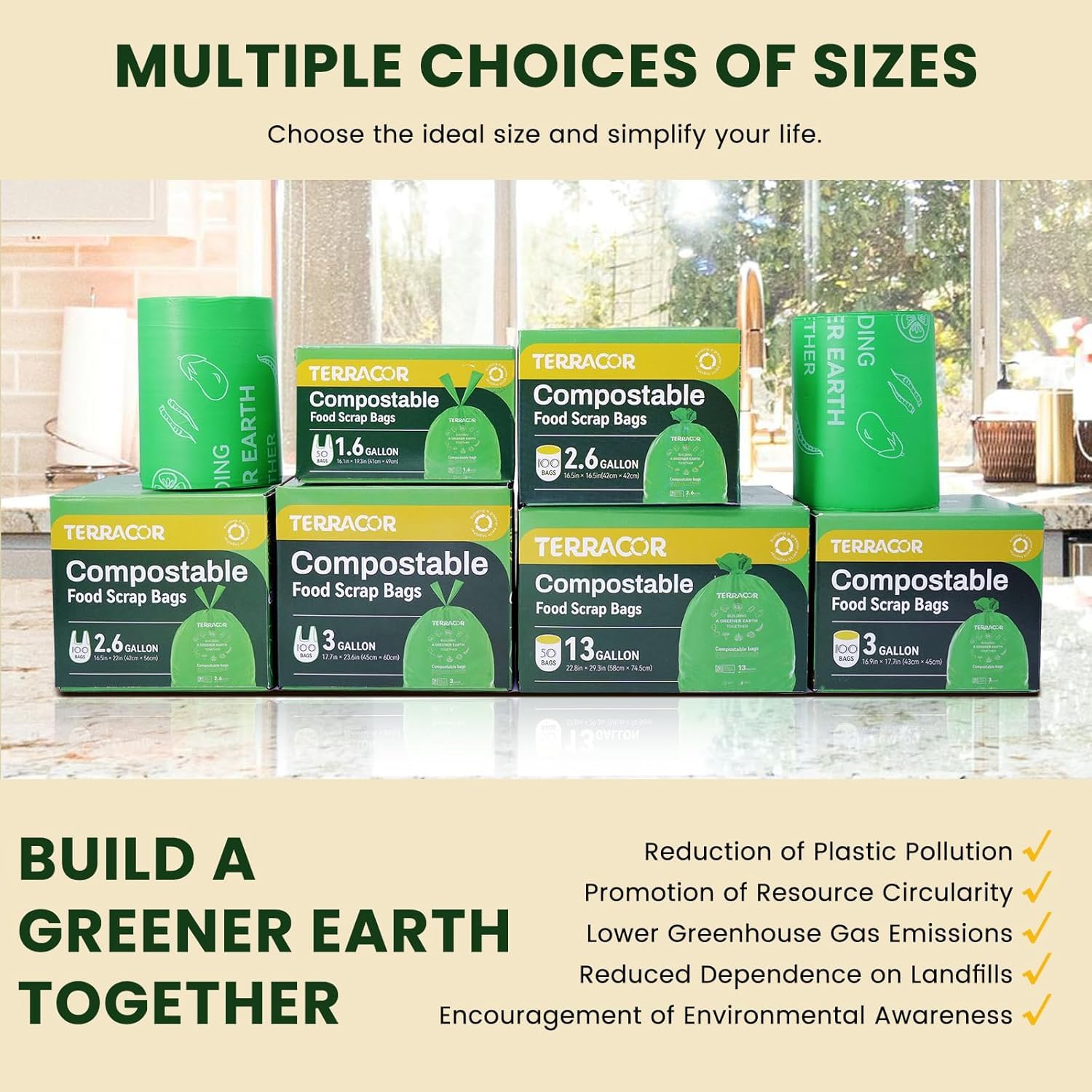 13 Gallon Compostable Trash Bags (40 Count)