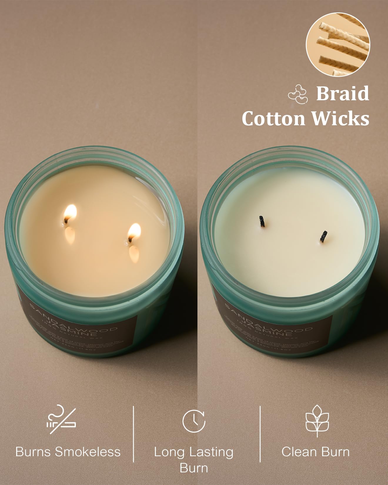 Sandalwood Jasmine Home Scented Candles (11.6 Ounce)