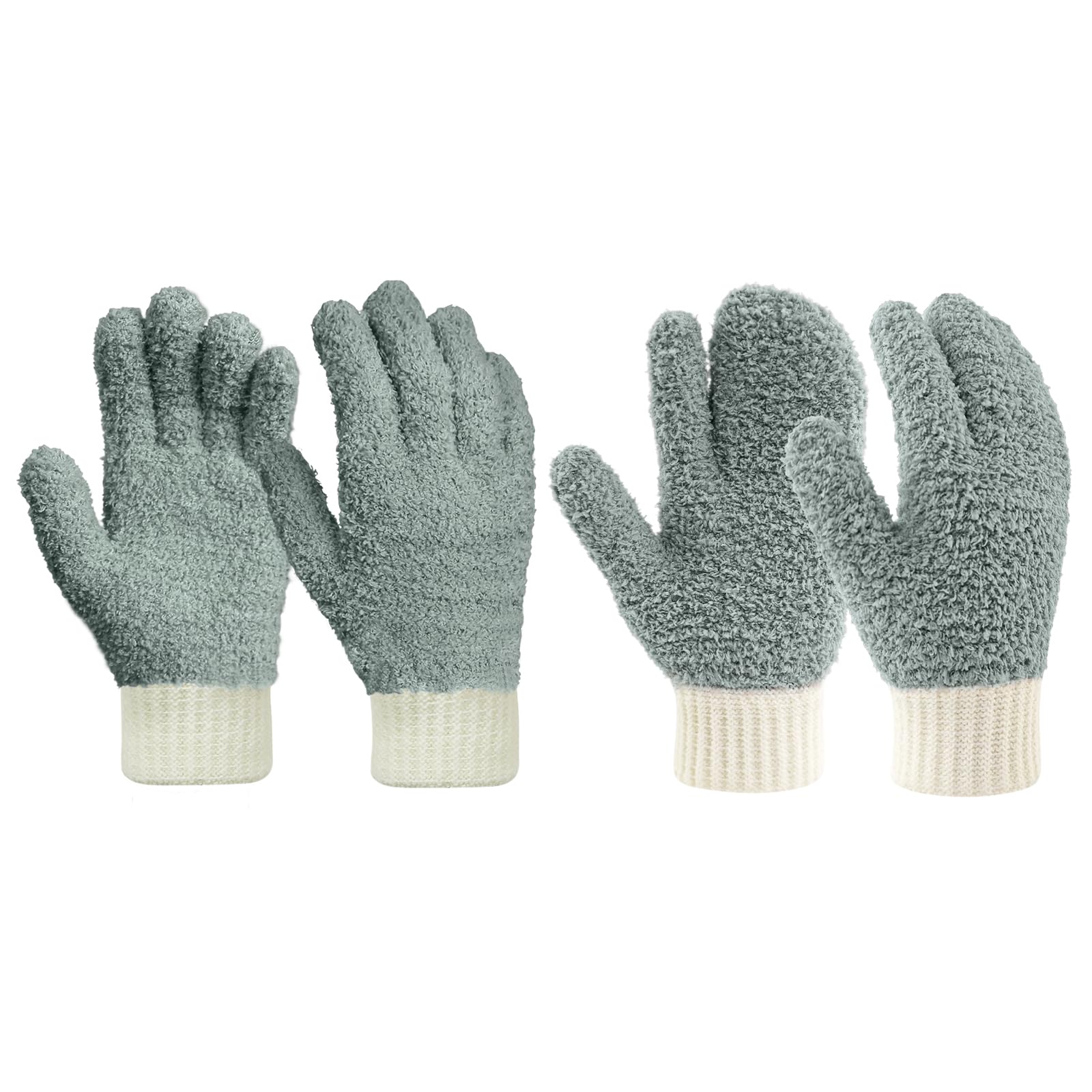 Microfiber Dusting Gloves House Reusable Cleaning Glove for Blinds (4 Count)
