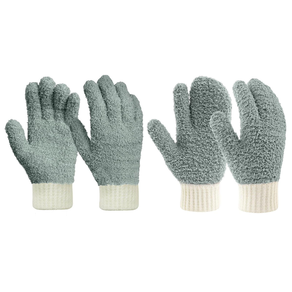 Microfiber Dusting Gloves House Reusable Cleaning Glove for Blinds (4 Count)