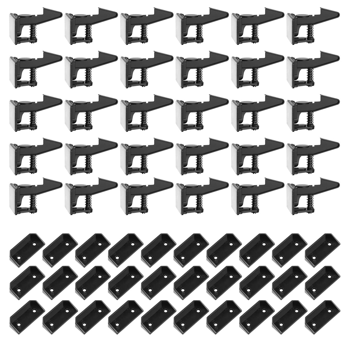 30 Pcs Cabinet Locks Child Safety Latches Invisible Safety Drawer Latches with Screws Self Adhesive Cabinet Drawer Locks for Baby Child Proofing Home Kitchen Furniture Door