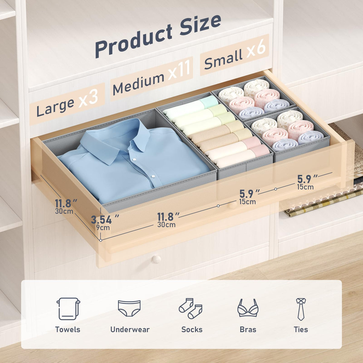 Drawer Organizer Clothes (20 Count)