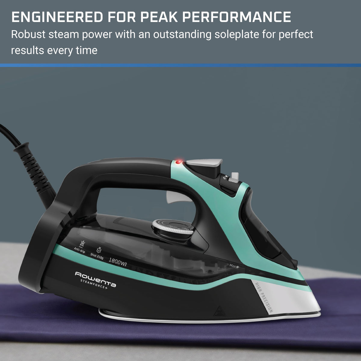Steam Force Stainless Steel Soleplate Steam Iron for Clothes