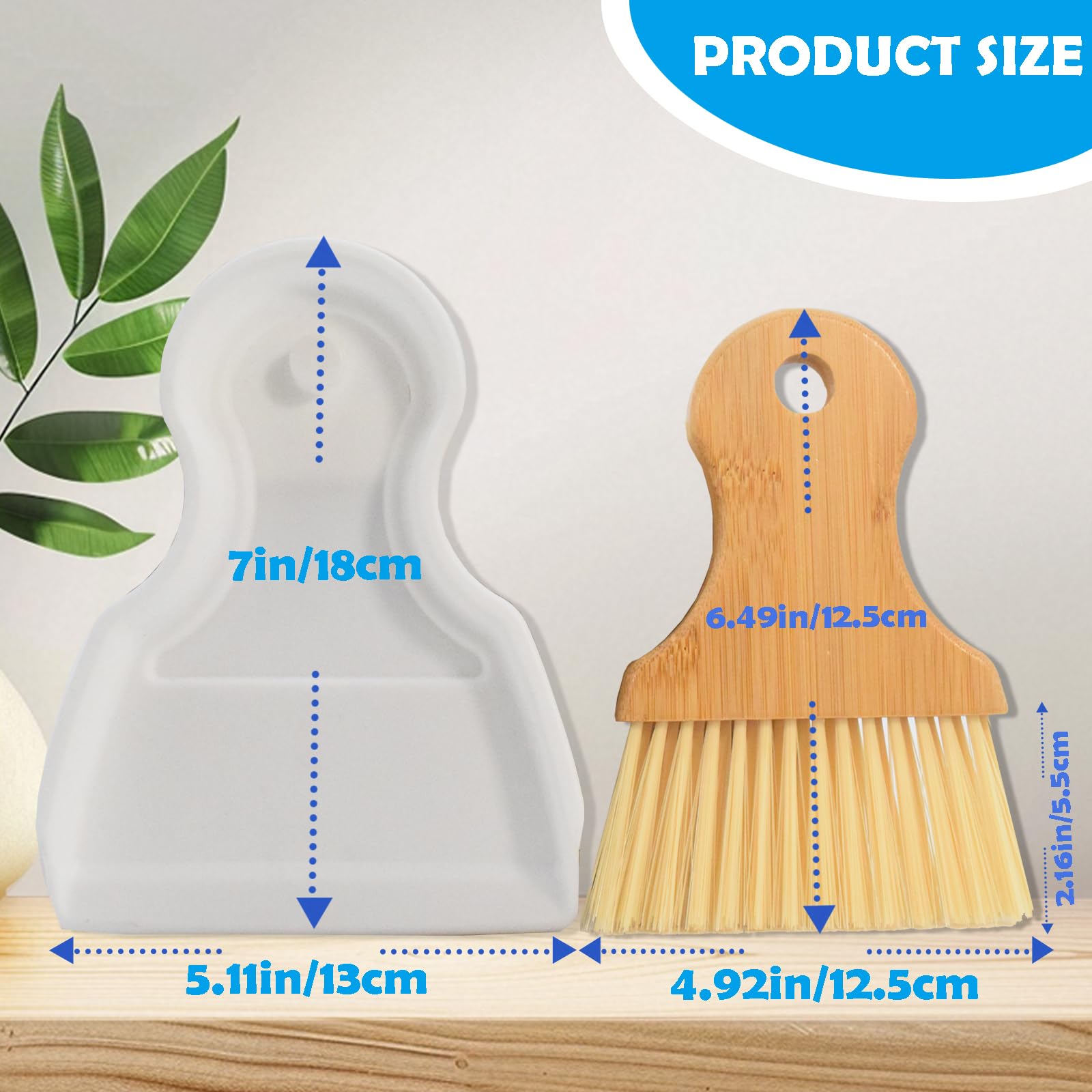 Mini Broom and Dustpan Set Portable Hand Broom with Bamboo Handle Small Crumb Sweeper for Home