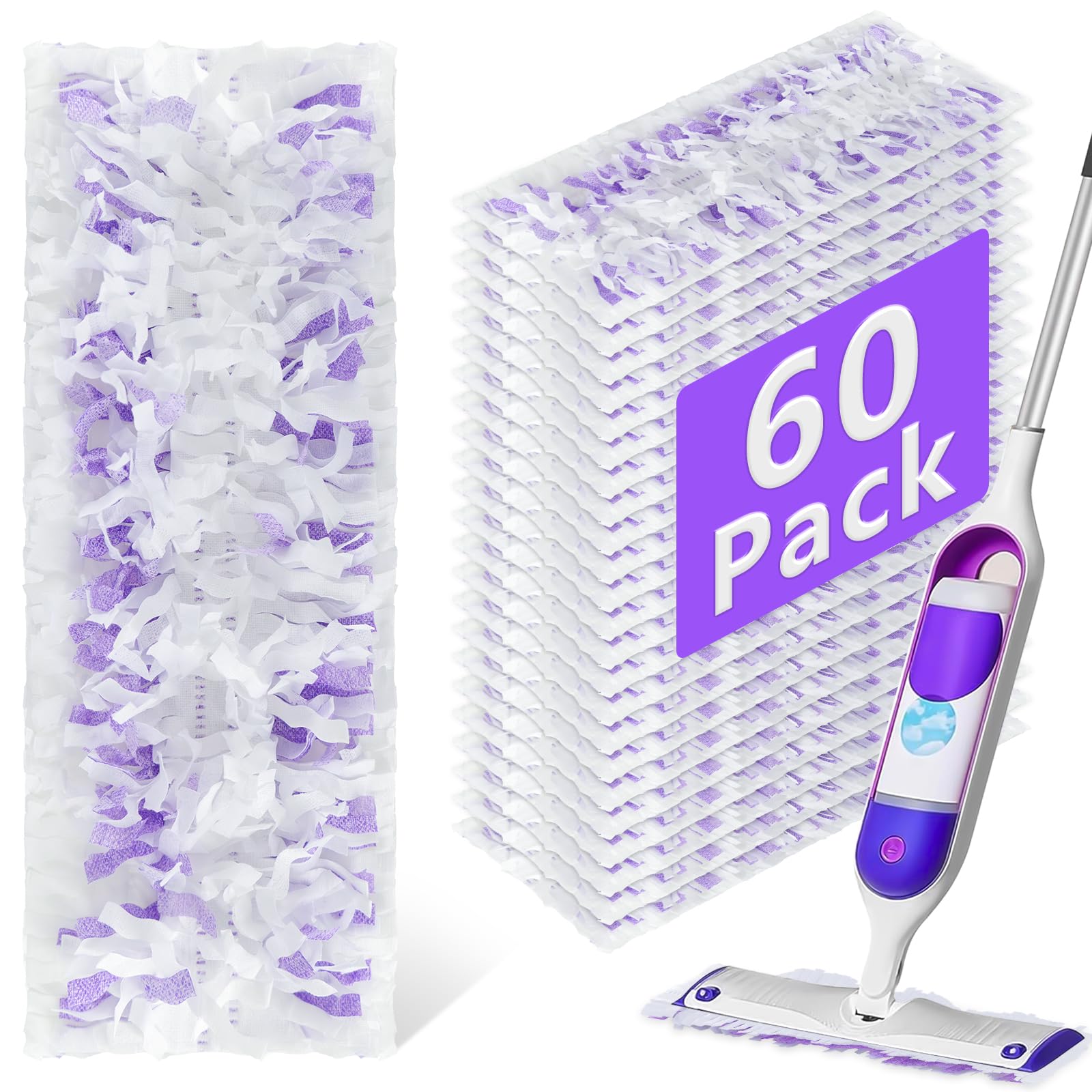 60 Pack Power Mop Refill Pads for Swiffer Power Mop (48 Count)