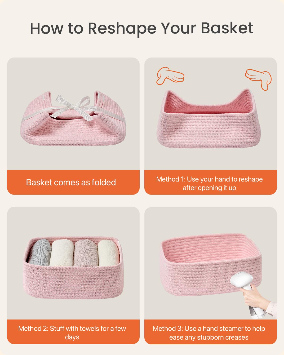 Small Woven Storage Basket for Organizing (3 Count)