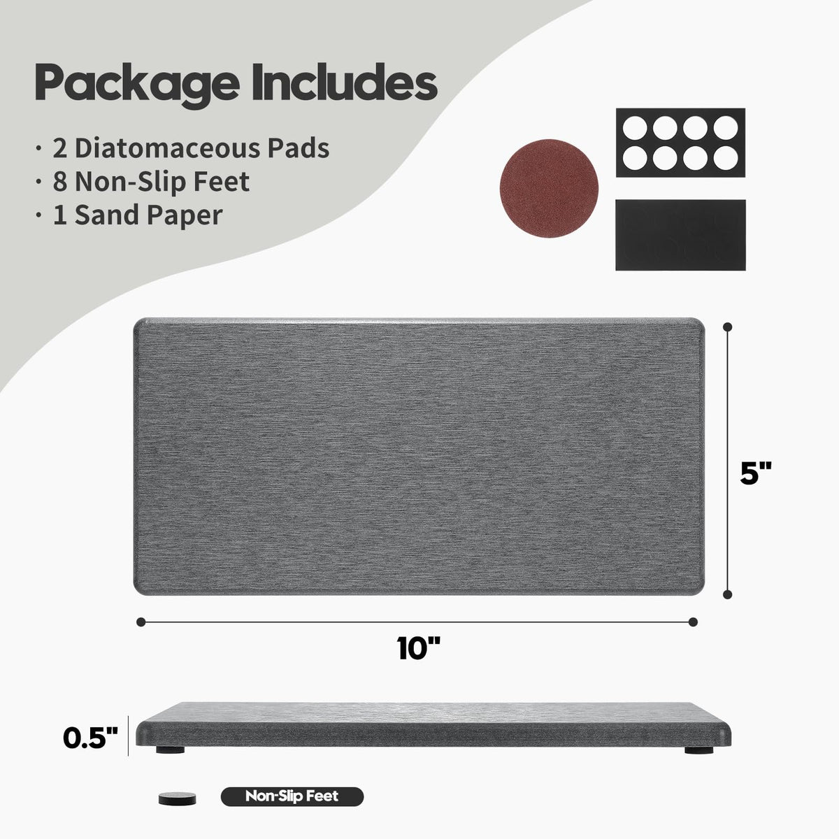 2PCS 10"x 5" Large Bathroom Sink Vanity Trays (2 Count)
