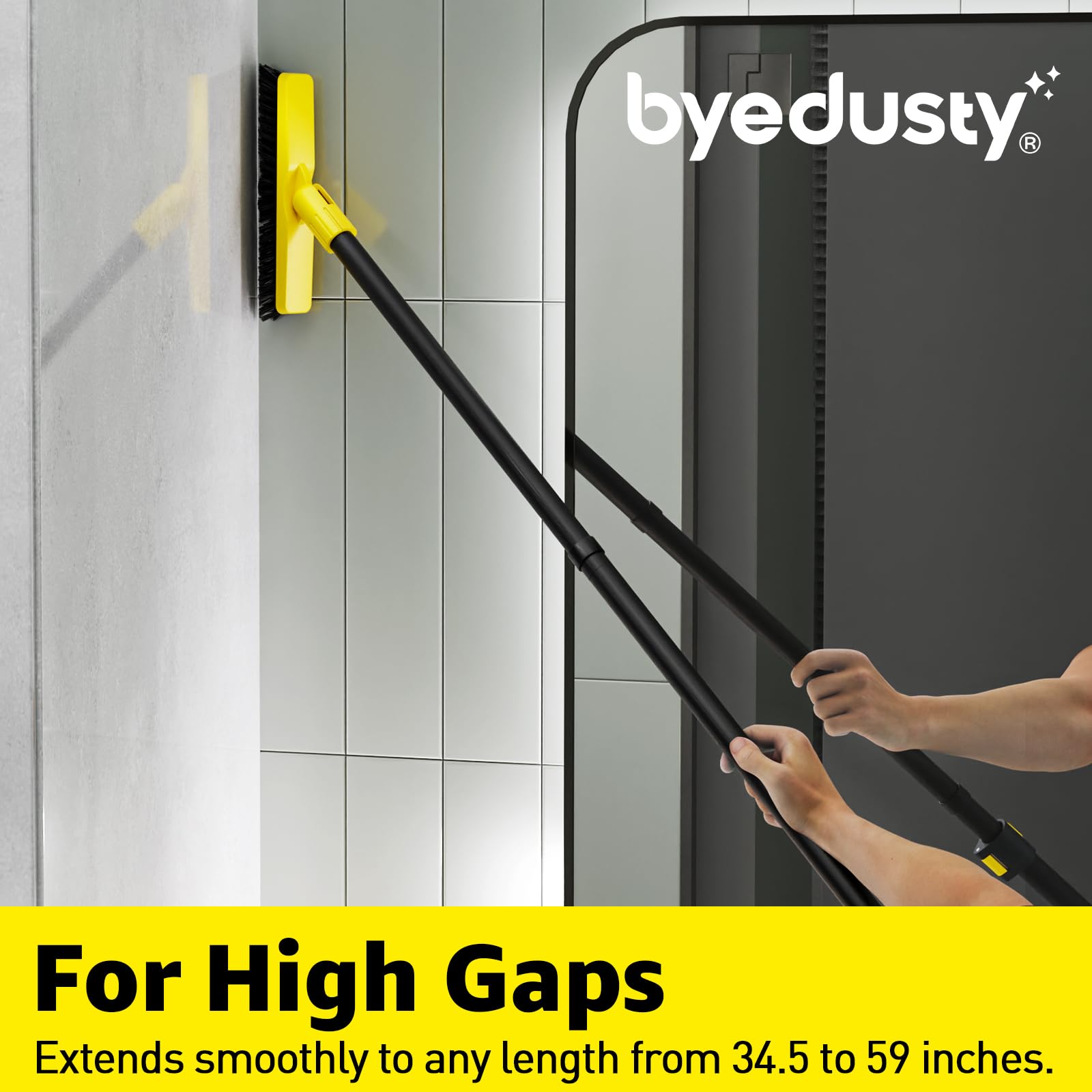 Grout Brush with Long Adjustable Handle