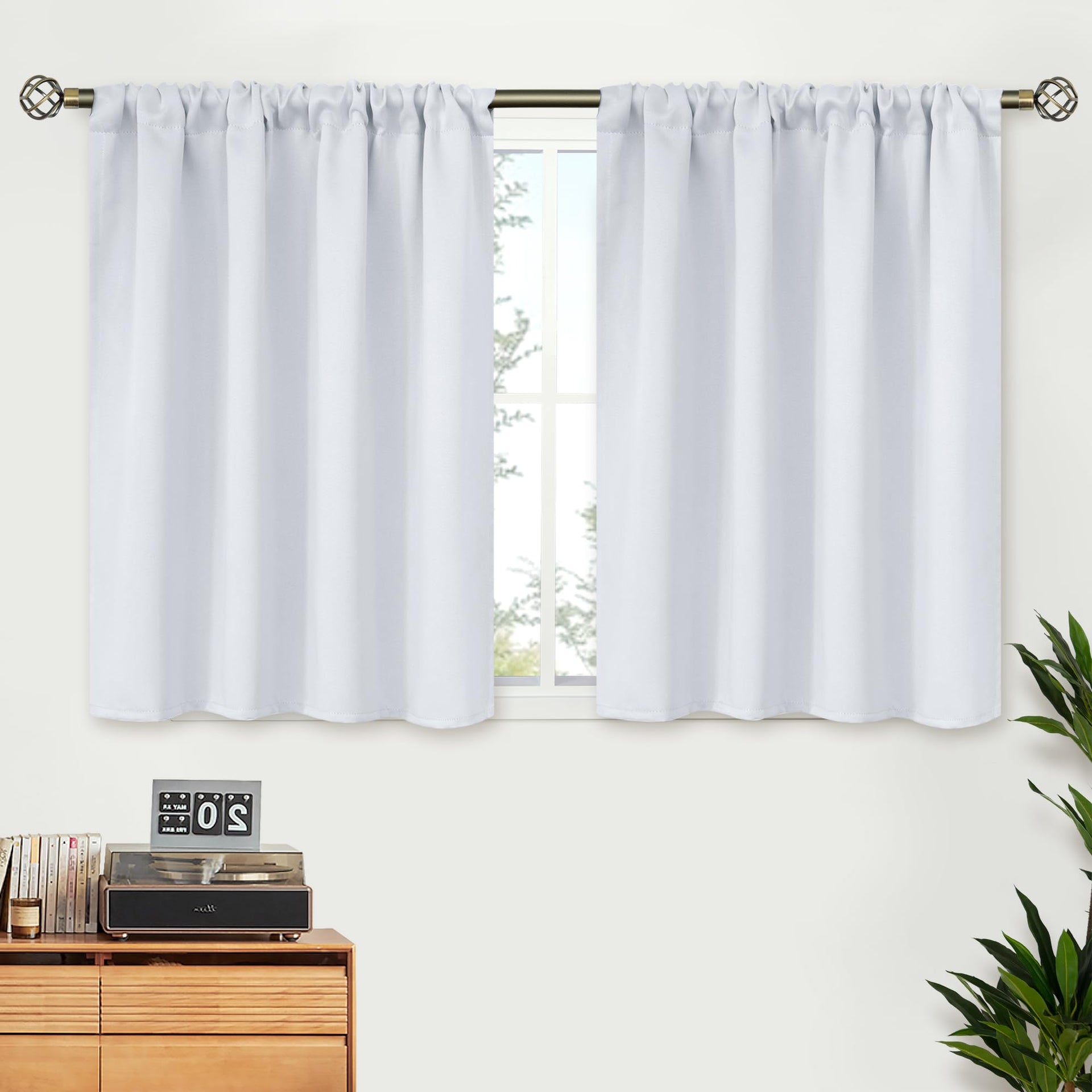 Short Kitchen Window Curtains 36 Inch Length (2 Count)