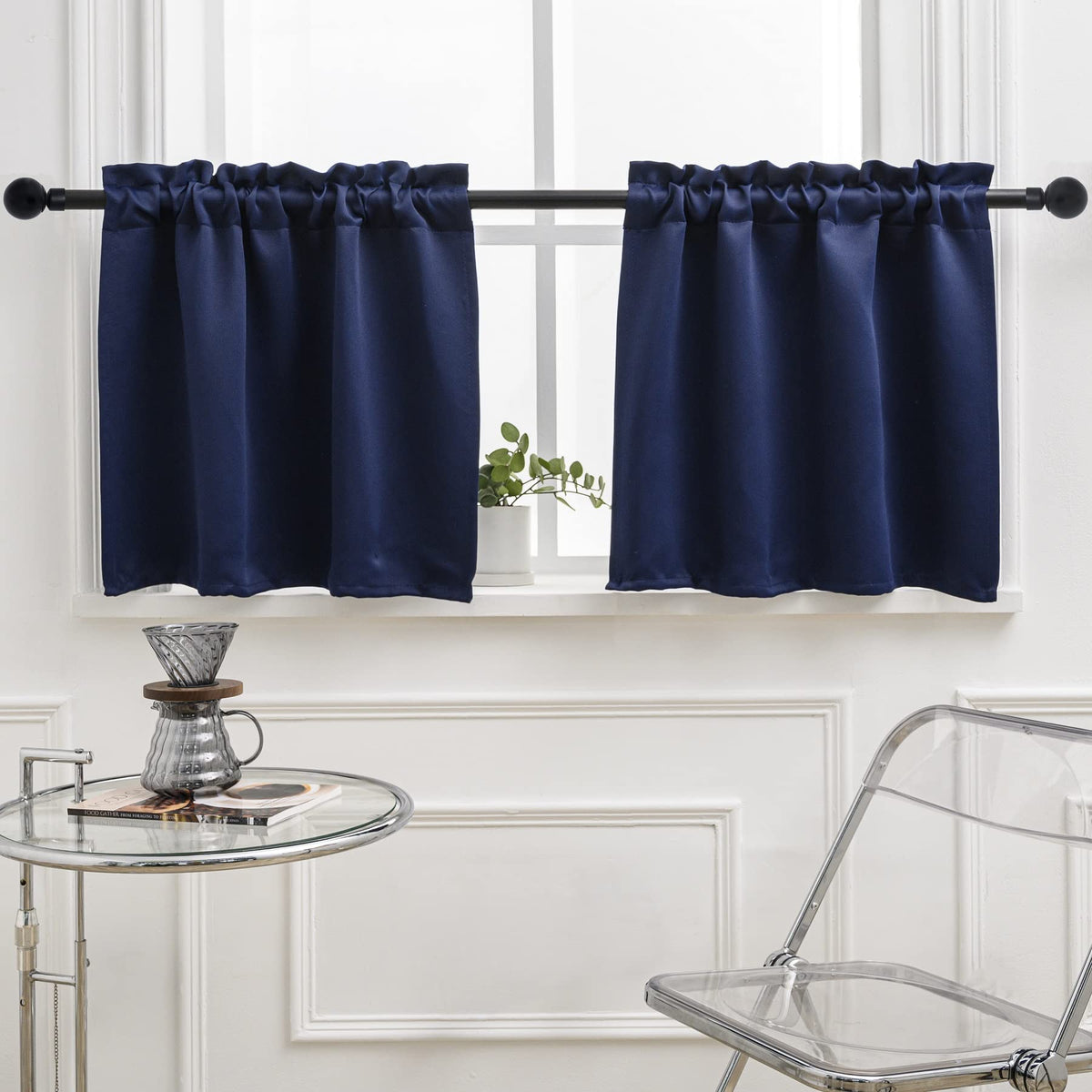 24 Inch Long Tier Curtains for Small Window Treatment