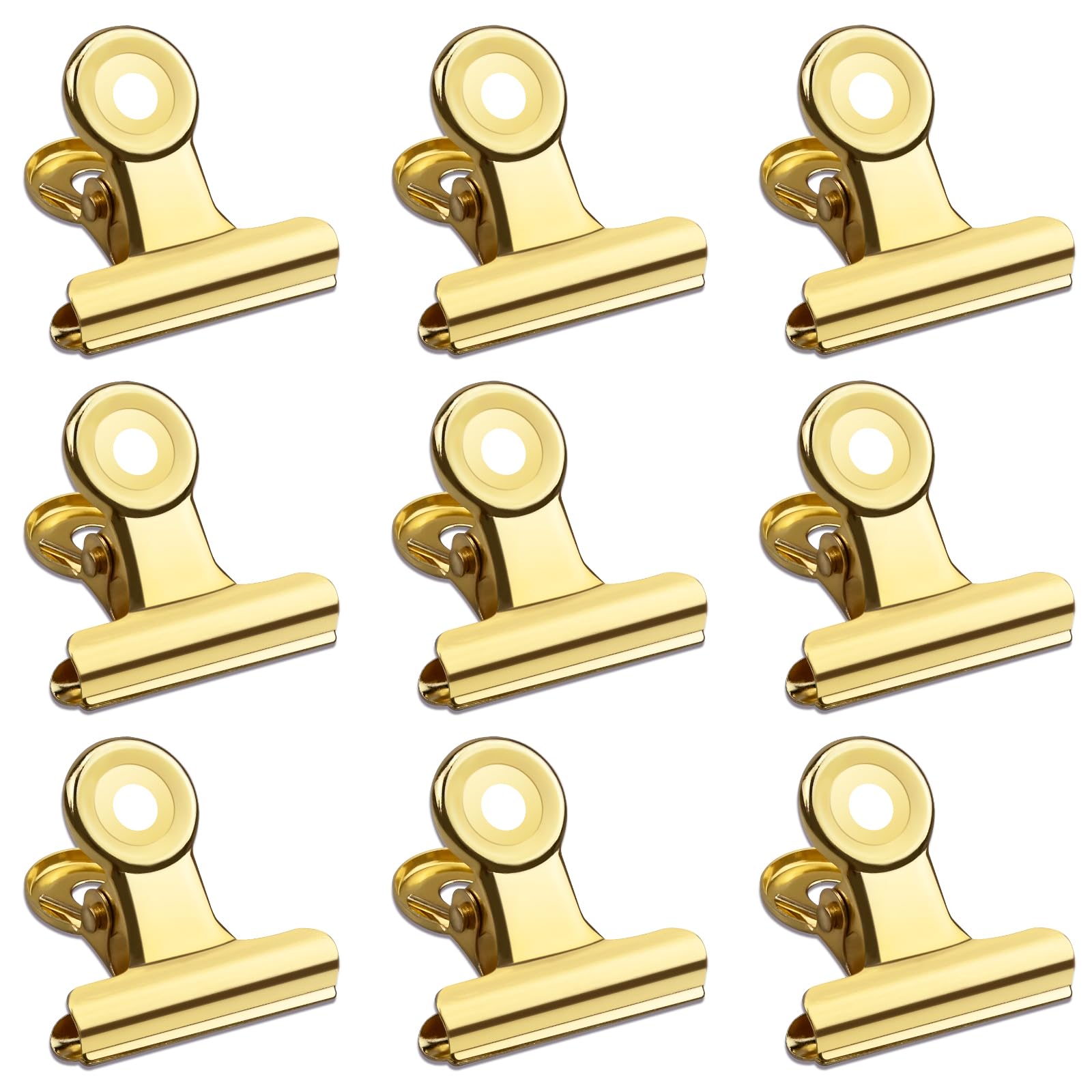 30 Pack Small Bull Clips 1.22 Inch Mini Metal Hinge Clips Binder Paper Hinge Clip for Office (30 Count)