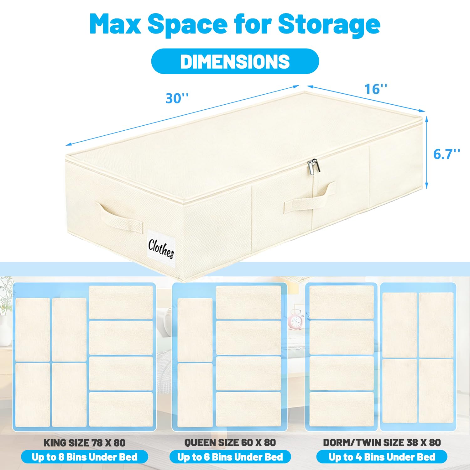 Under Bed Storage Container Bins 2 Pack (2 Count)