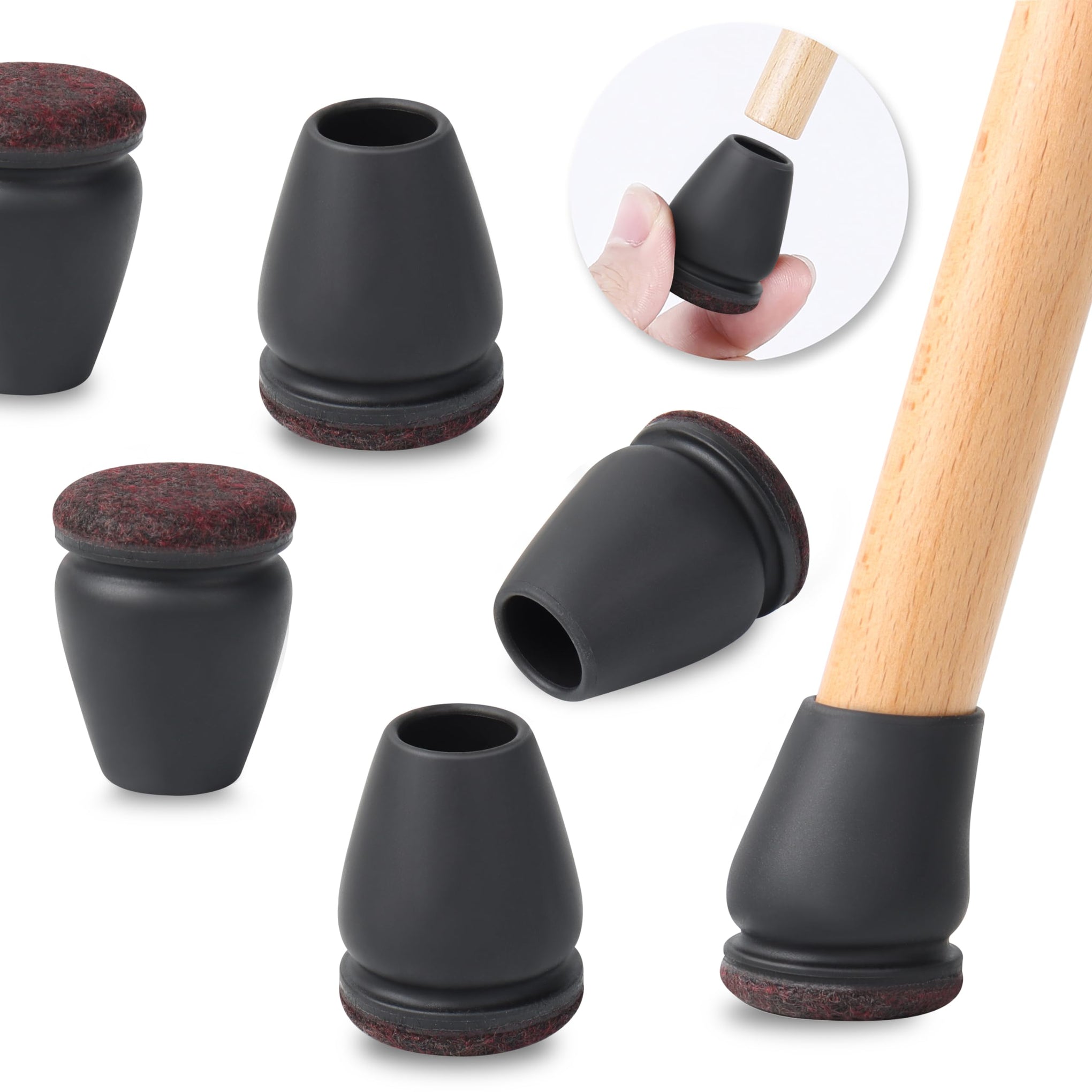 24 Pcs Small Silicone Chair Leg Floor Protectors for Hardwood Floors (24 Count)