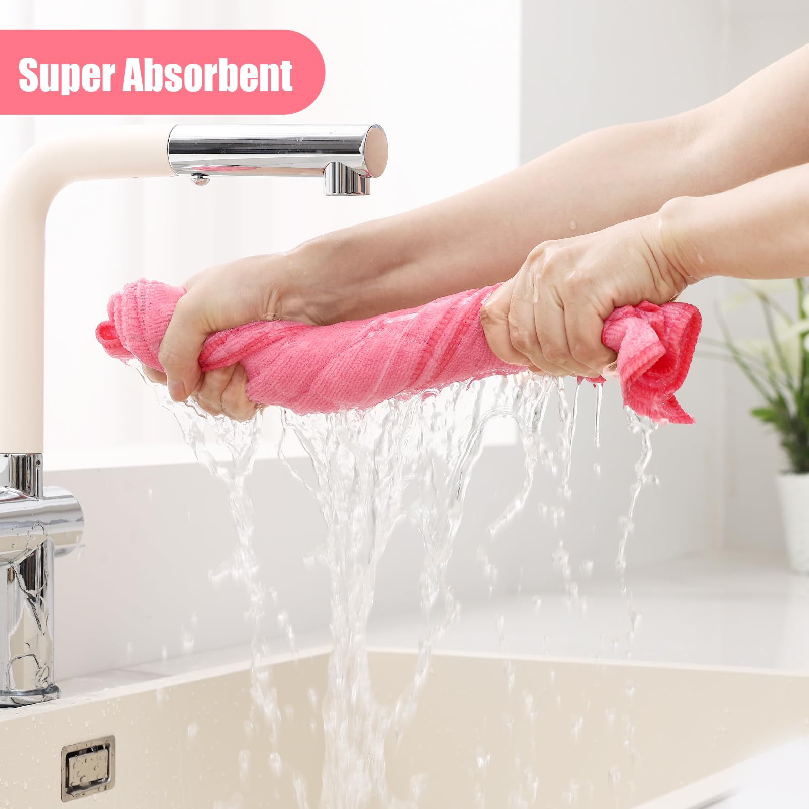 Microfiber Kitchen Towels and Dishcloths Sets (16 Count)