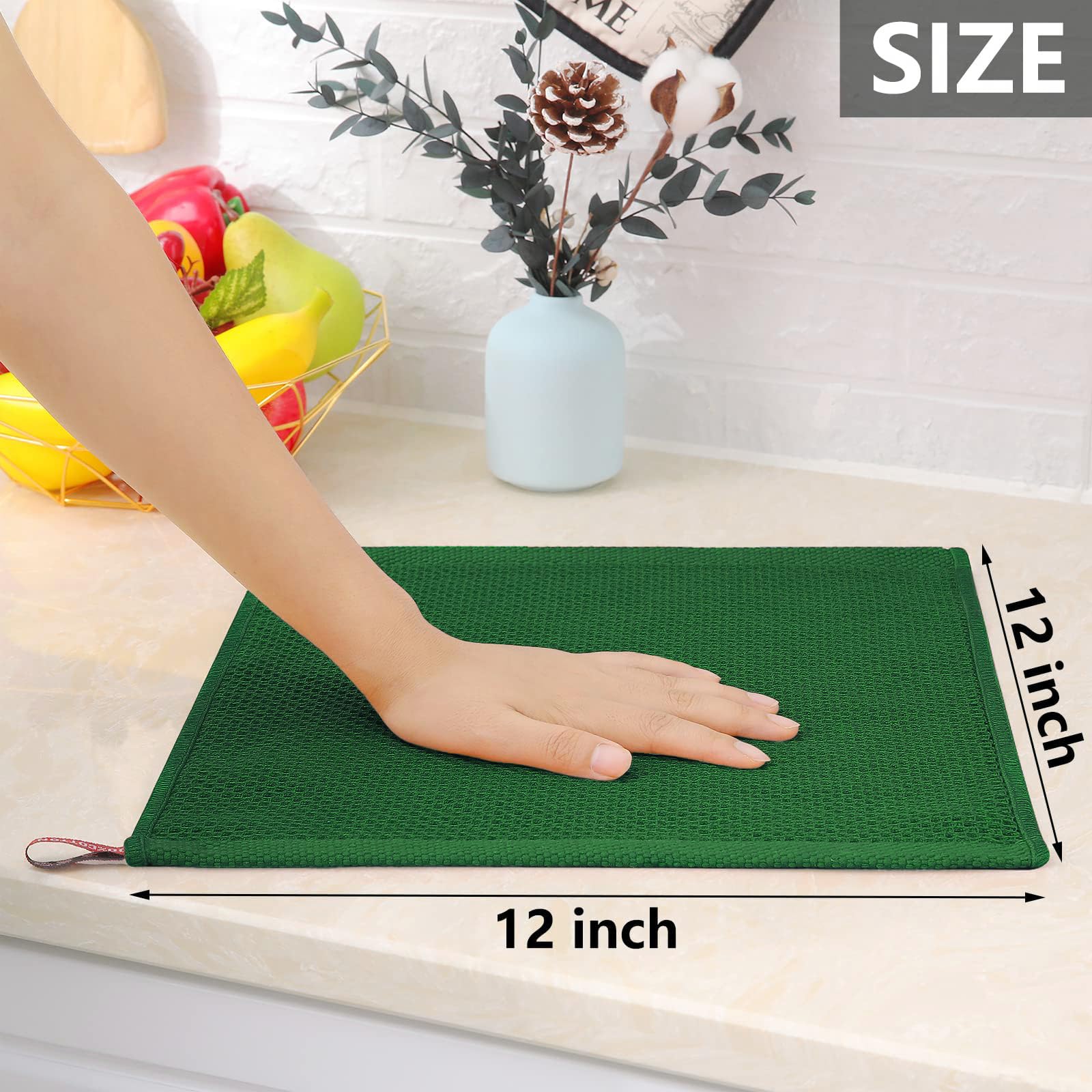 100% Cotton Waffle Weave Kitchen Dish Cloths 6 (6 Count)
