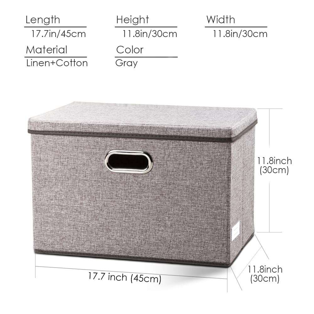 Large Collapsible Storage Bins with Lids [3 (3 Count)