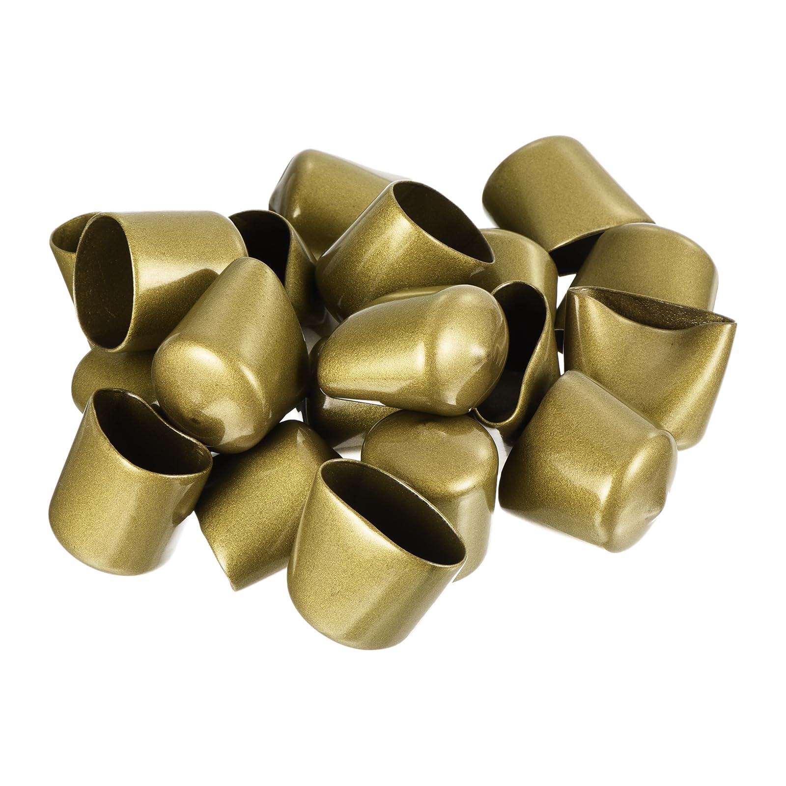 20pcs Rubber End Caps 29mm ID Vinyl Round Tube Bolt Cap Cover Thread Protectors Gold