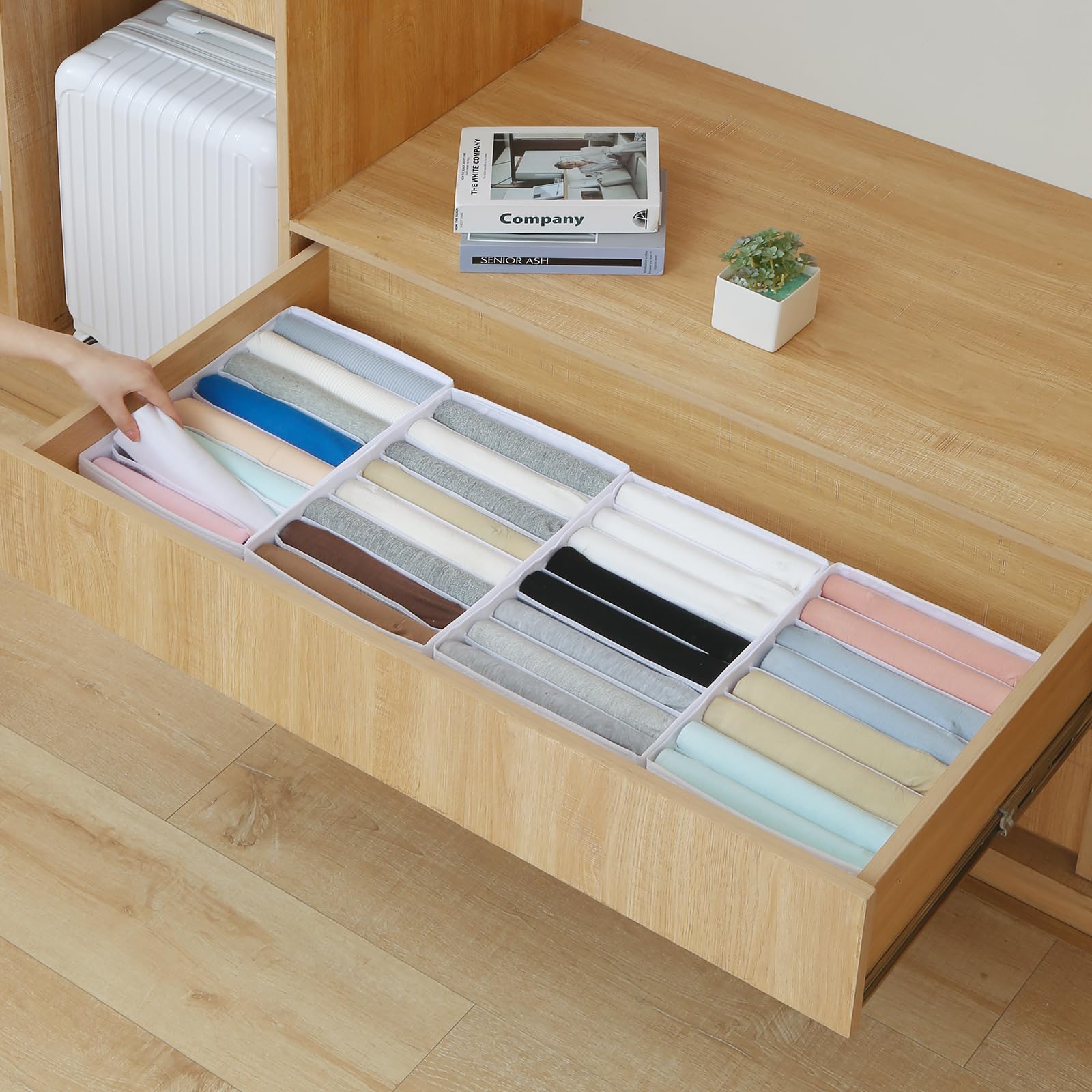 4 Pack Drawer Organizers for Clothing (4 Count)