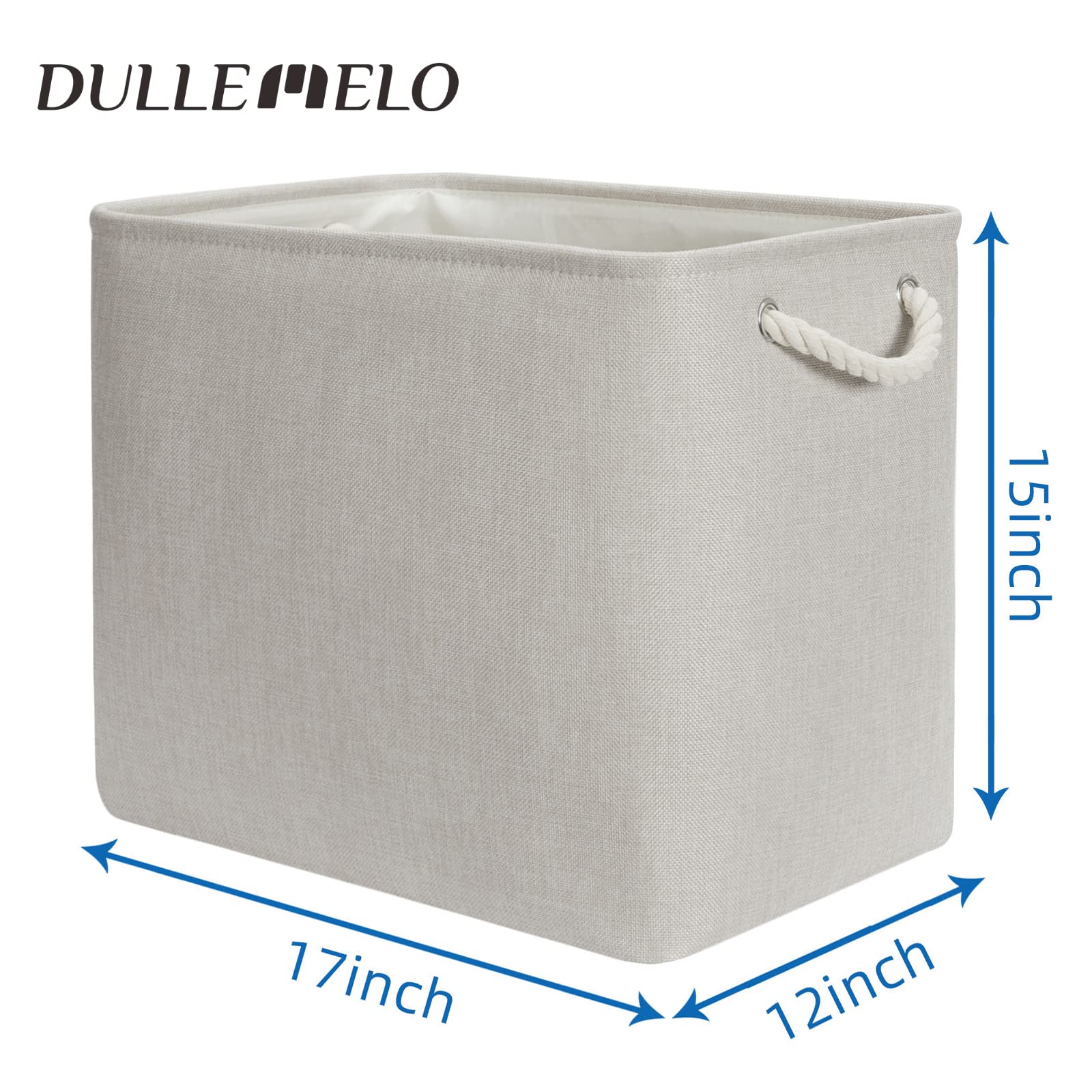 2 Pack Large Storage Baskets for Organizing Canvas Fabric Storage Basket Bins With Rope Handles for Shelf Clothes Empty Gift Basket (2 Count)