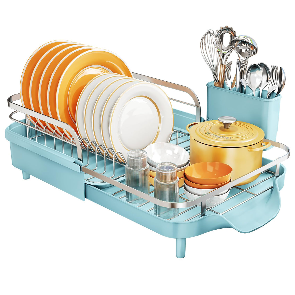 Expandable Dish Drying Rack for Kitchen Counter