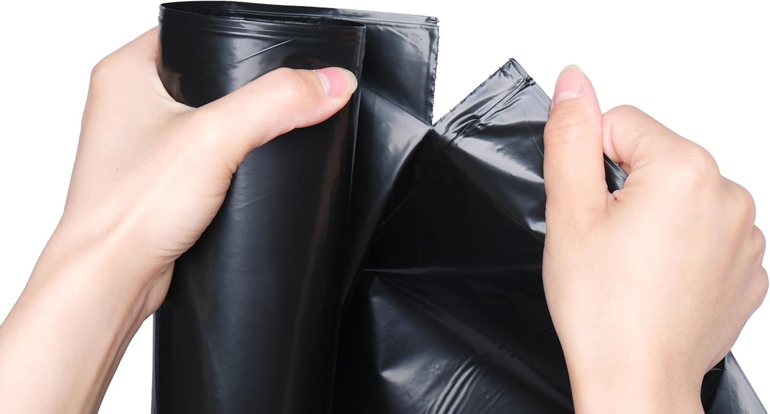 TYPLASTICS Heavy Duty 55-60 Gallon Trash Can Liners, 36" x 60", 1.2Mil, Black Garbage Bags, Multipurpose for Lawn, Leaf, Yard, Office, Outdoor, Gardening, Commercial and Industrial - Boxes of 100
