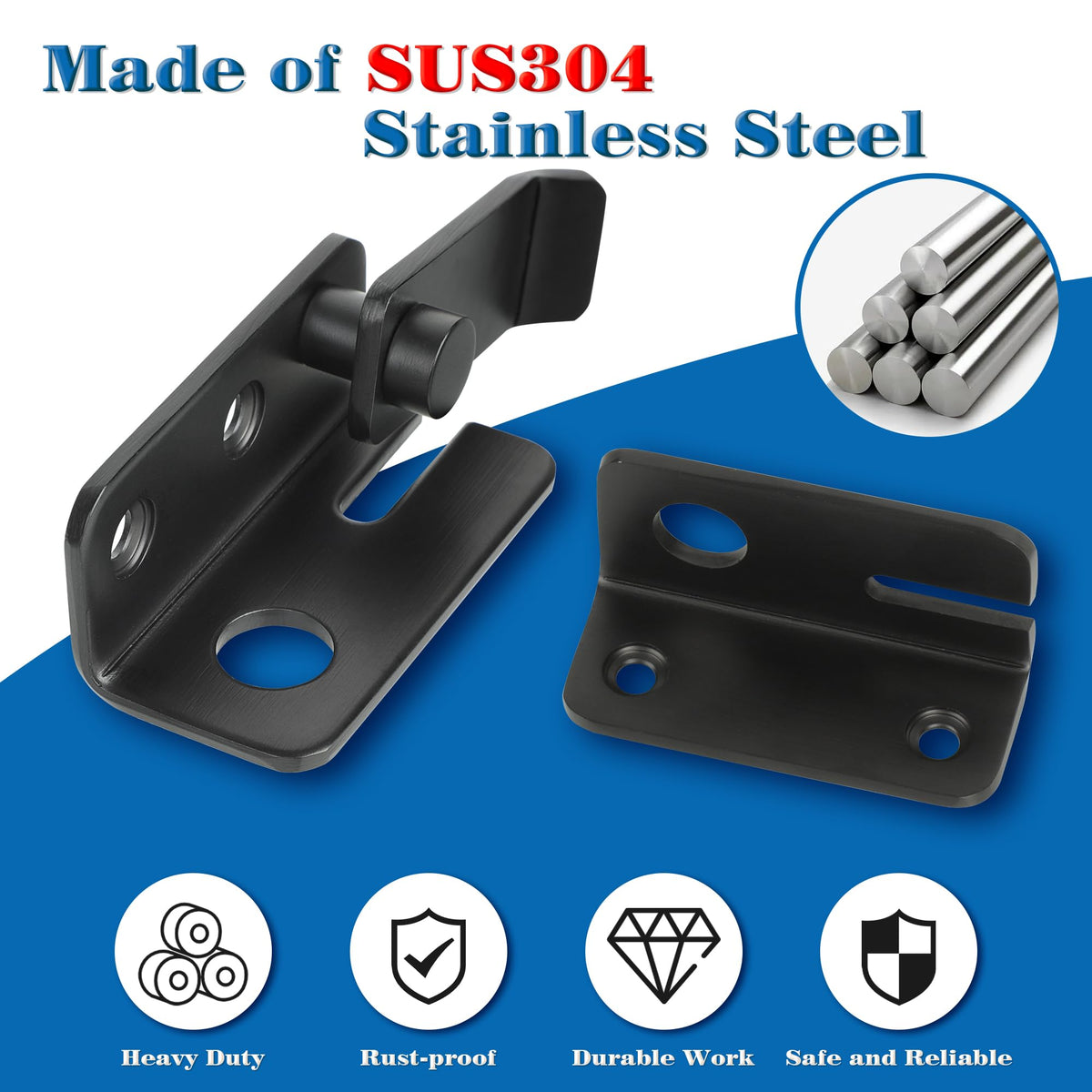 Flip Latch Gate Latches Slide Bolt Latch Safety Door Lock Catch for Barn Cabinet Pet Cage Wood Fence Bathroom Garage Window