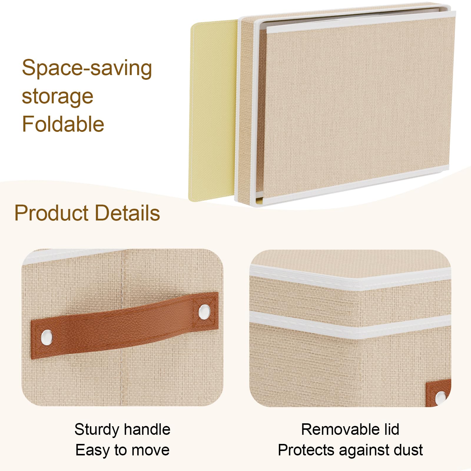 Beige Foldable Storage Bins