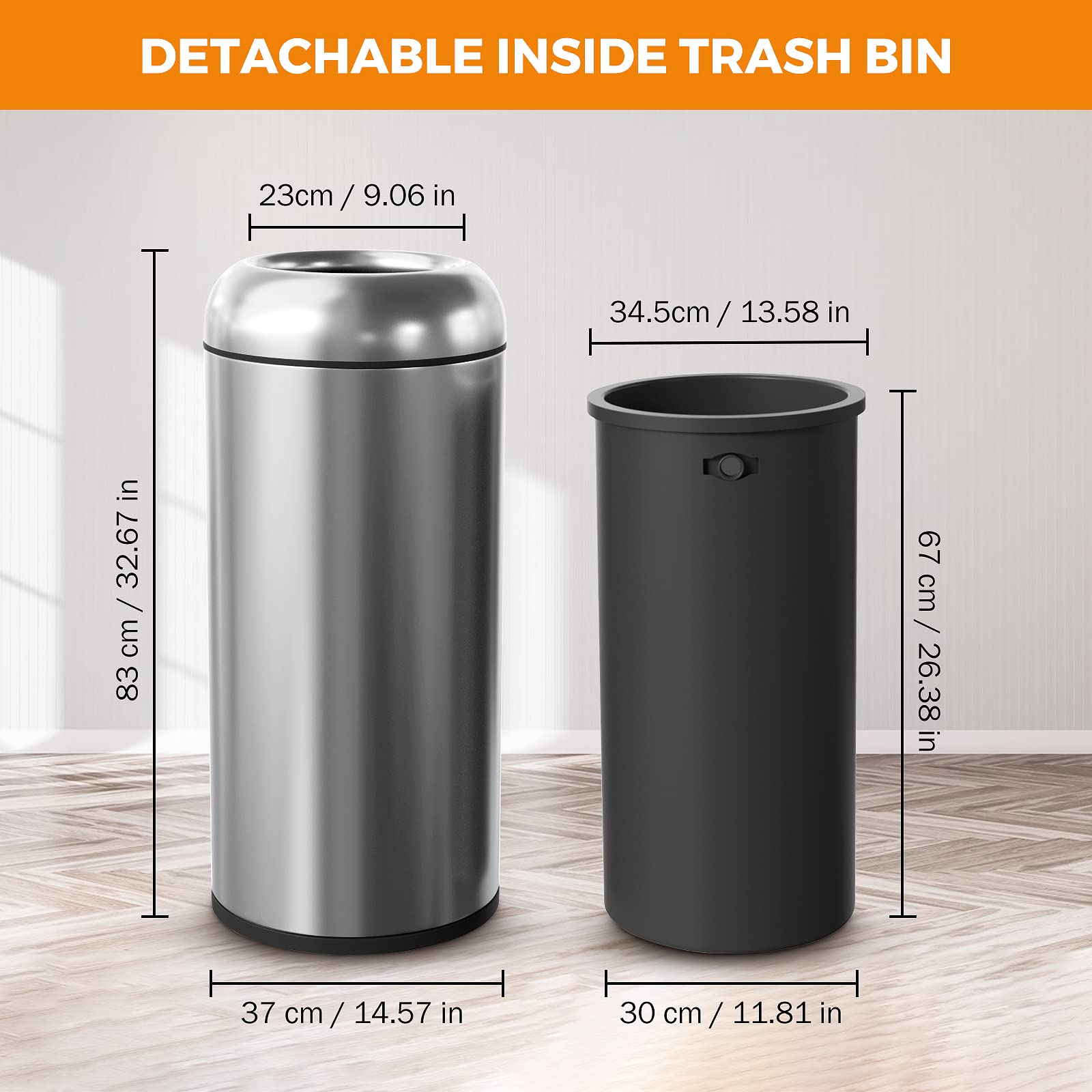 16.5Gal Open Top Trash Can