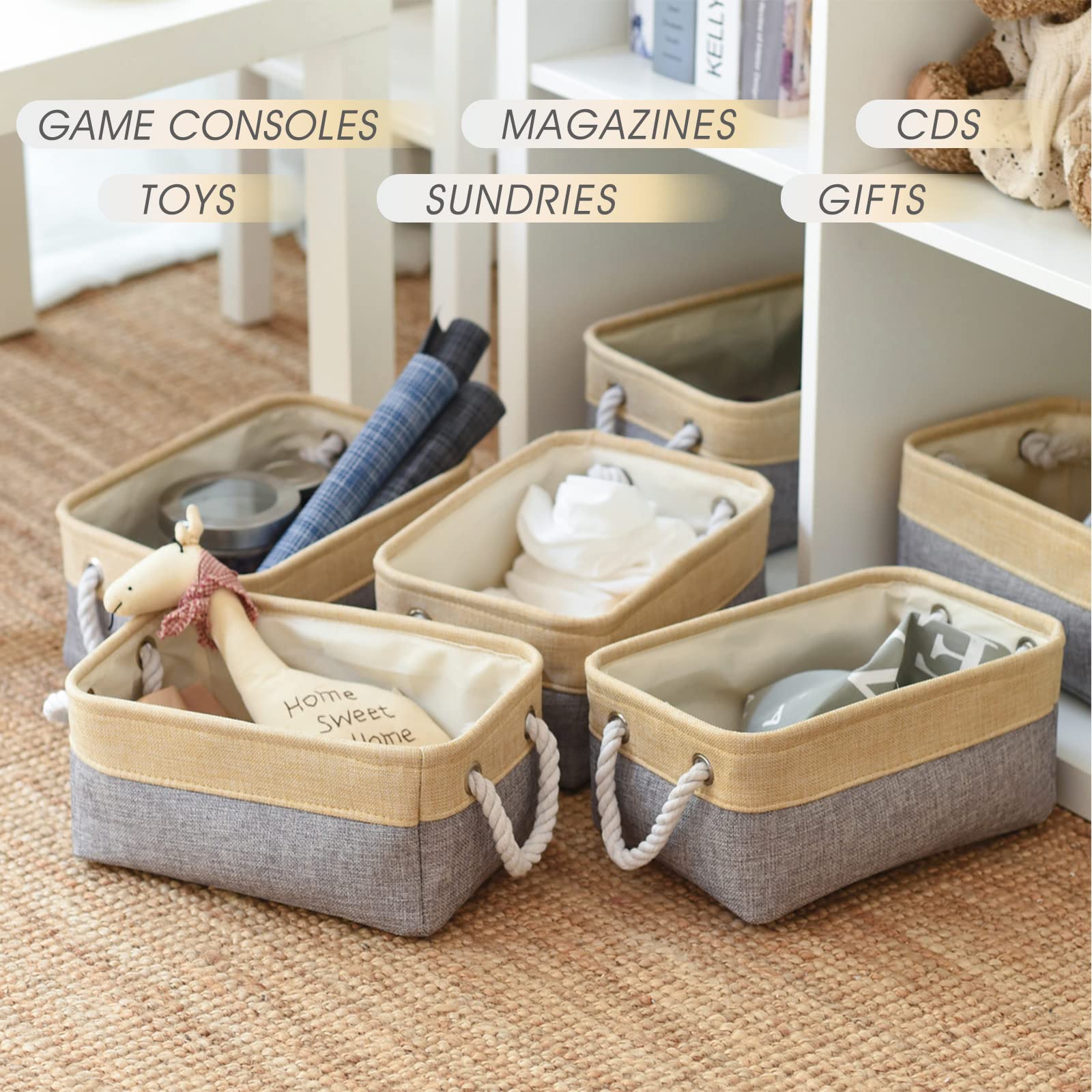 Organization and Storage Bins for Shelves (6 Count)