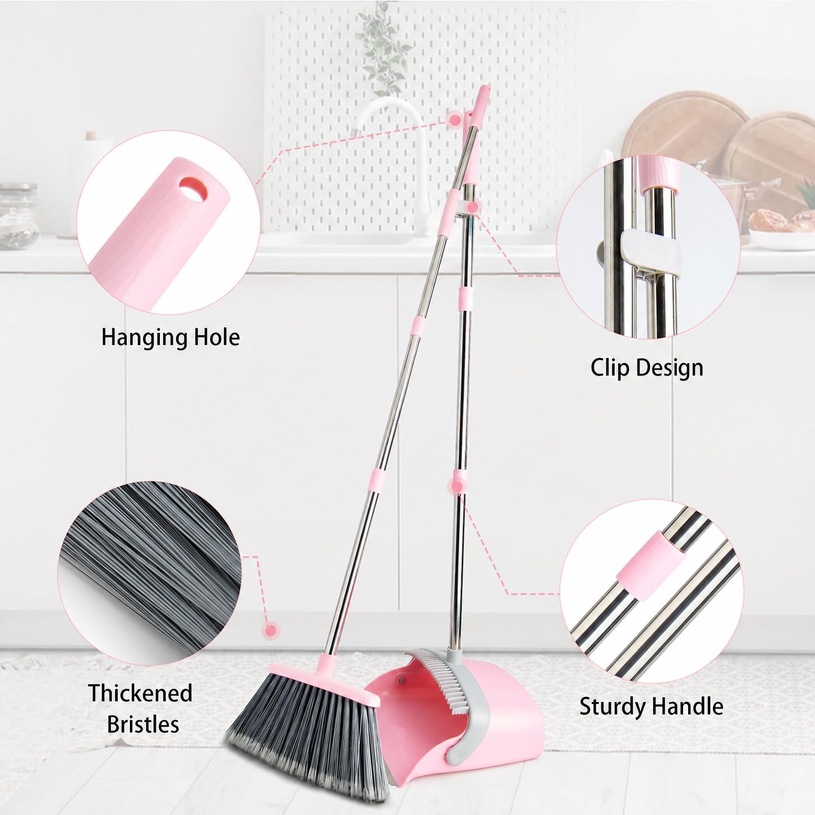 Broom and Dustpan Combo Set