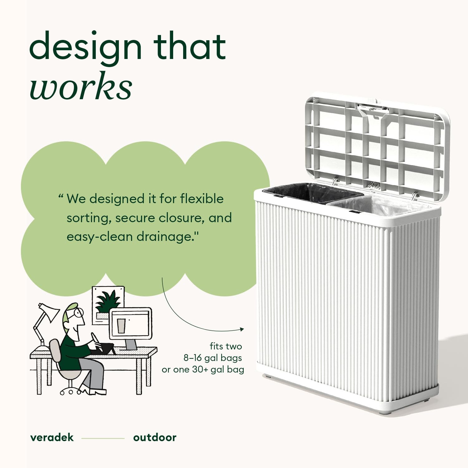Tambour Waste Bin (2 Count)