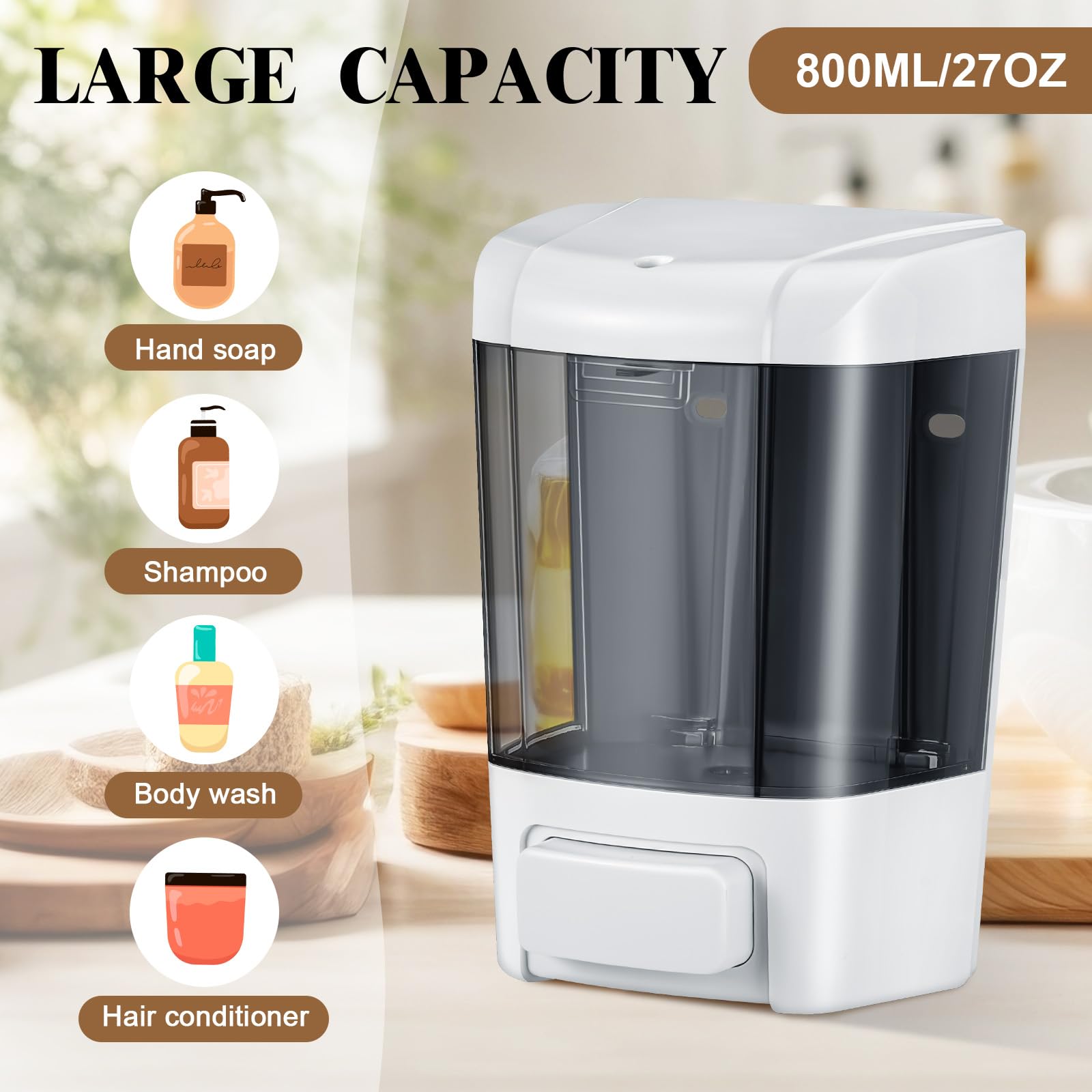 6 Pcs Wall Mounted Soap Dispenser (6 Count)