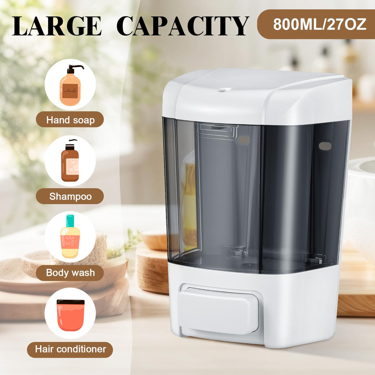 6 Pcs Wall Mounted Soap Dispenser (6 Count)
